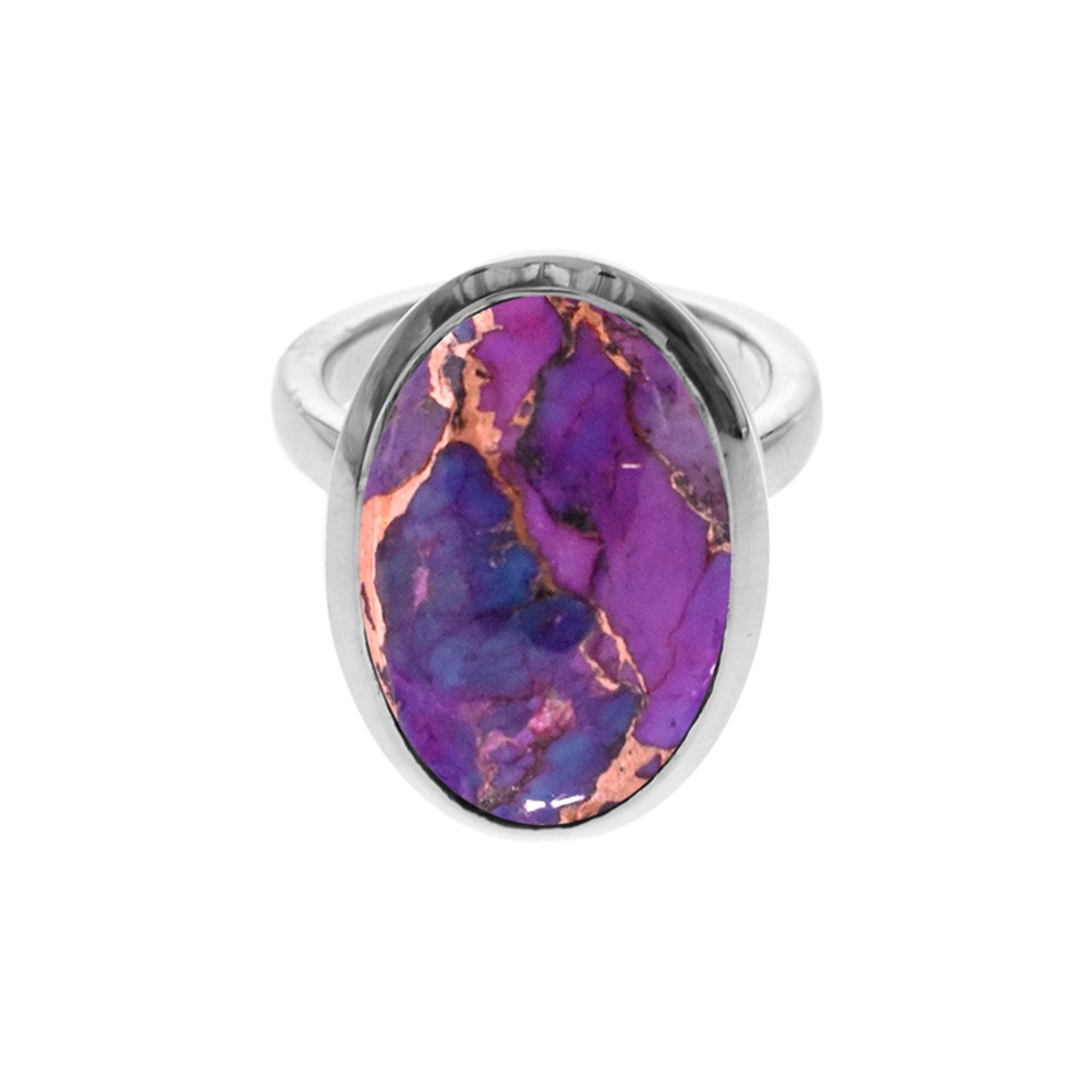 Samira plain oval purple mohave ring