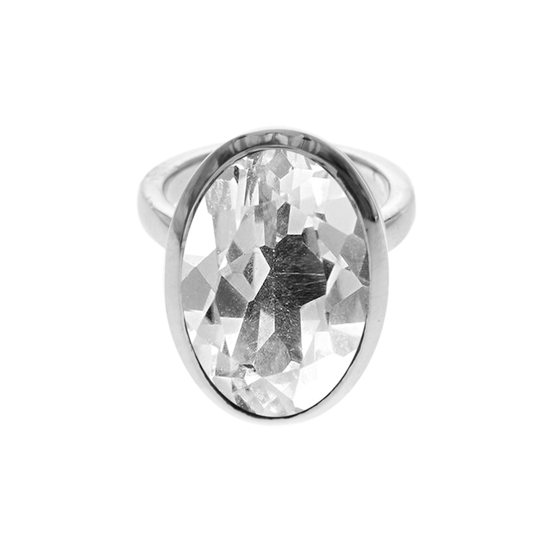 Samira plain oval quartz ring