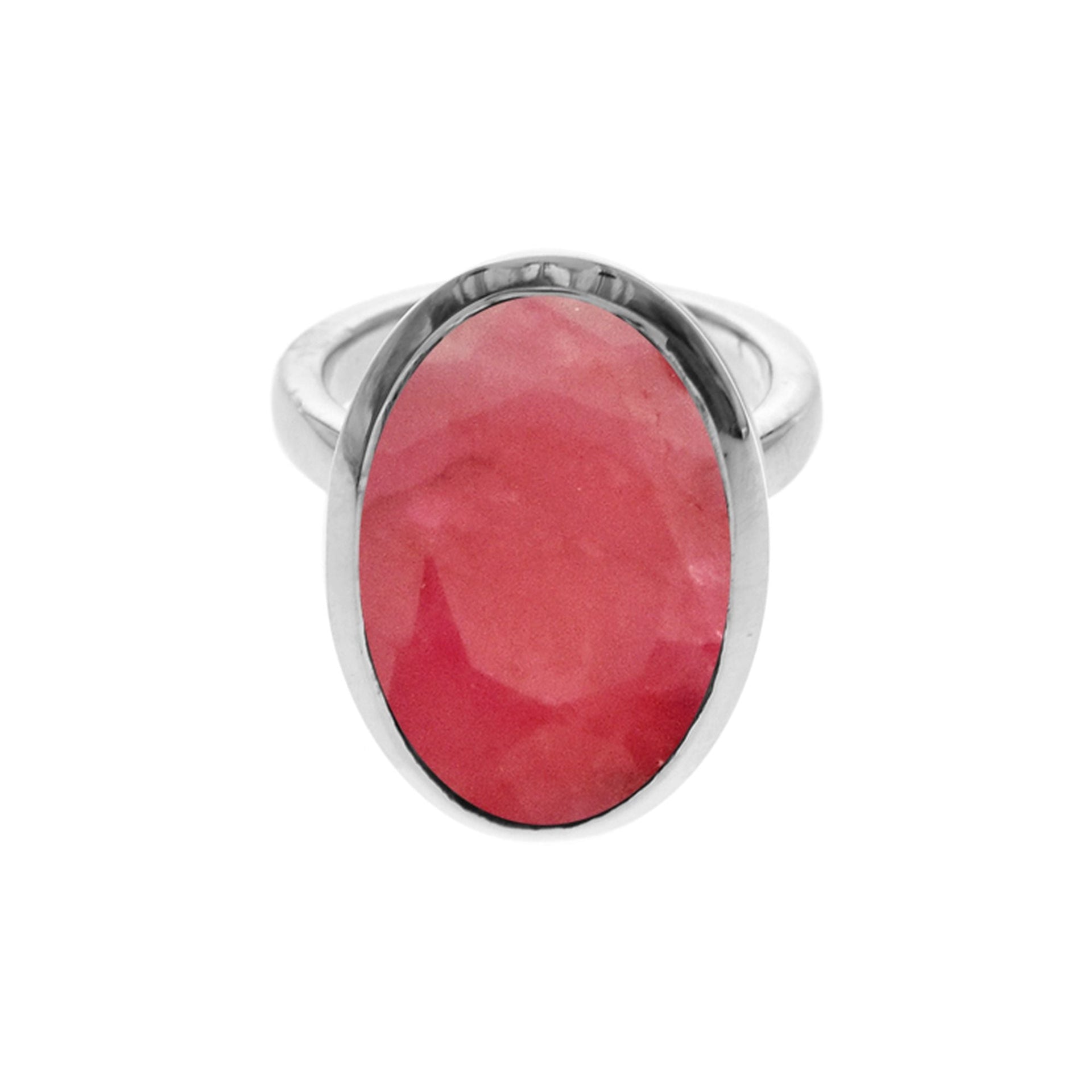 Samira plain oval ruby quartz ring