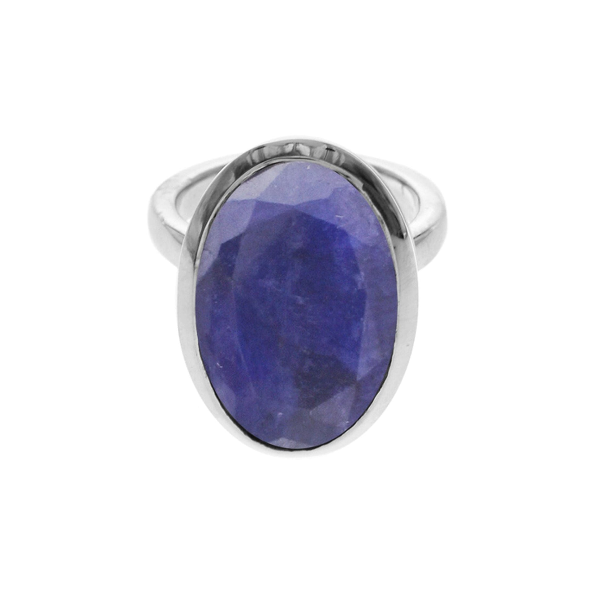 Samira plain oval sapphire quartz ring