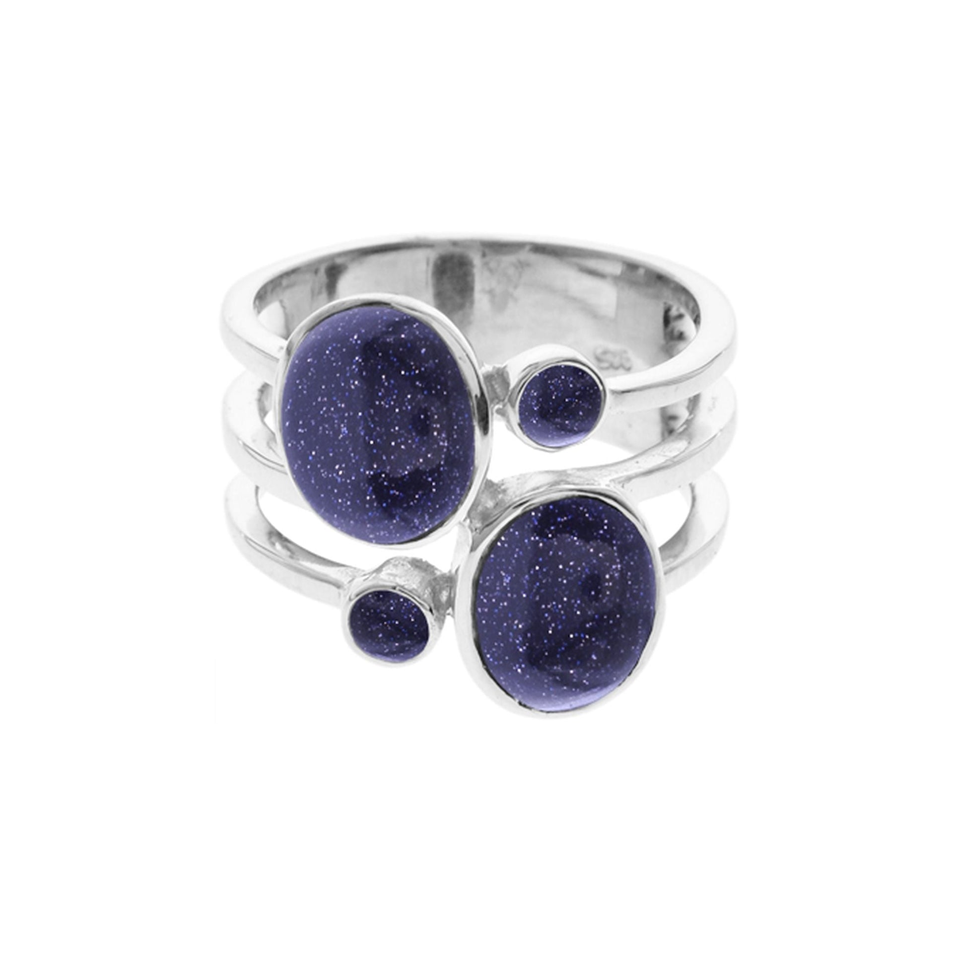 Amy blue goldstone split band ring