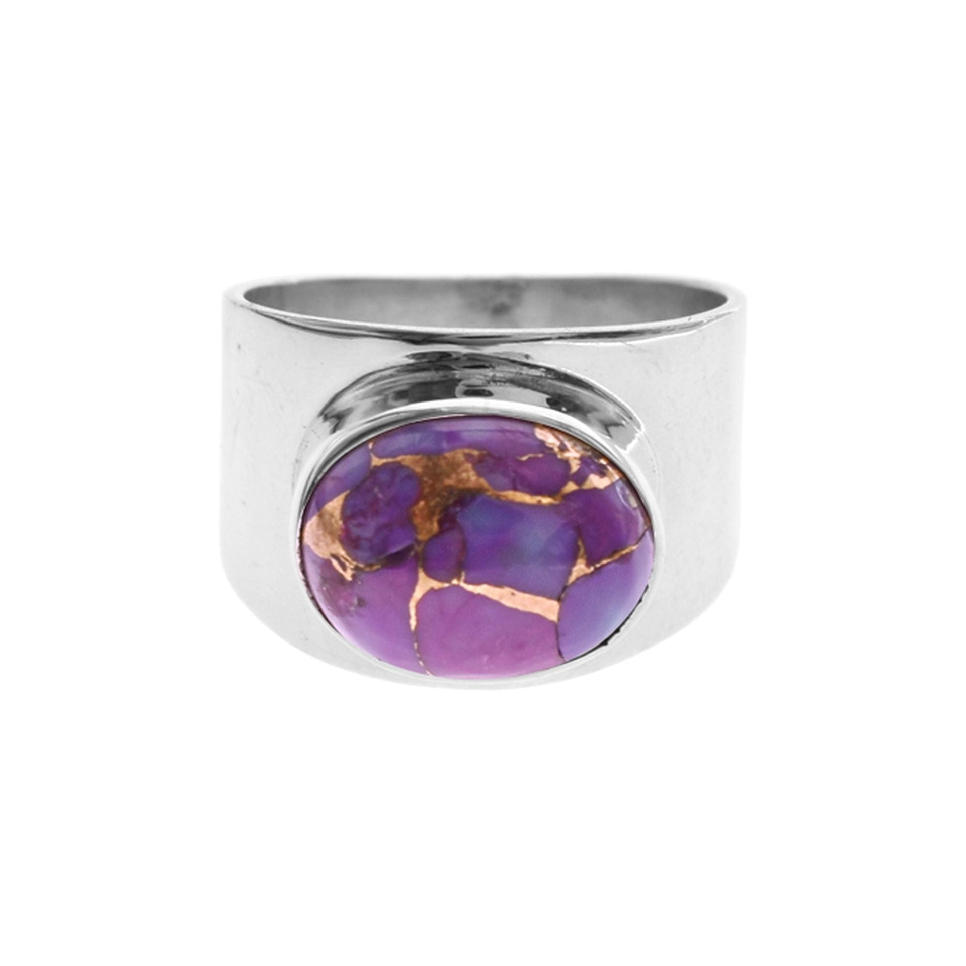 Samira wide oval purple mohave ring