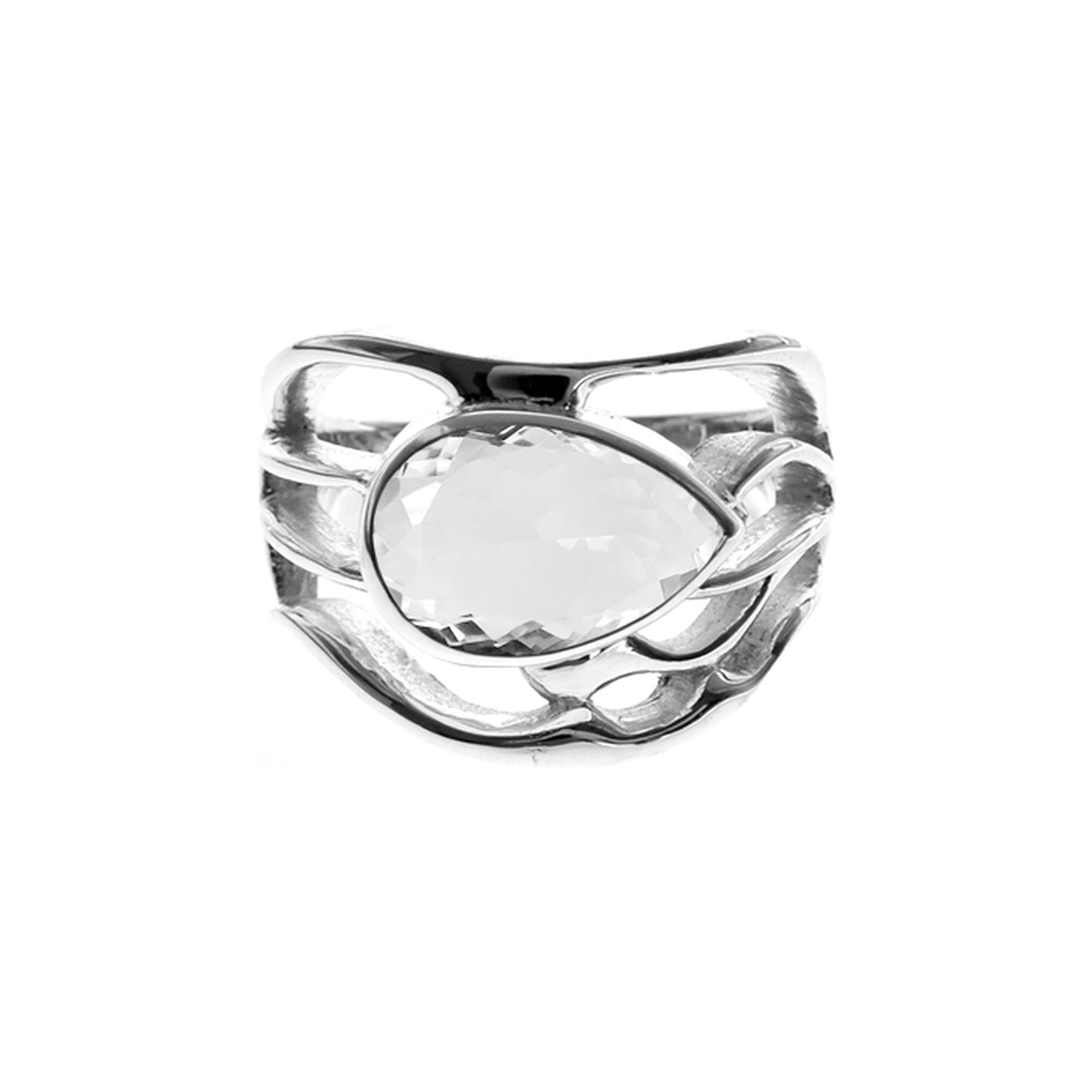 Lola teardrop quartz wave design ring