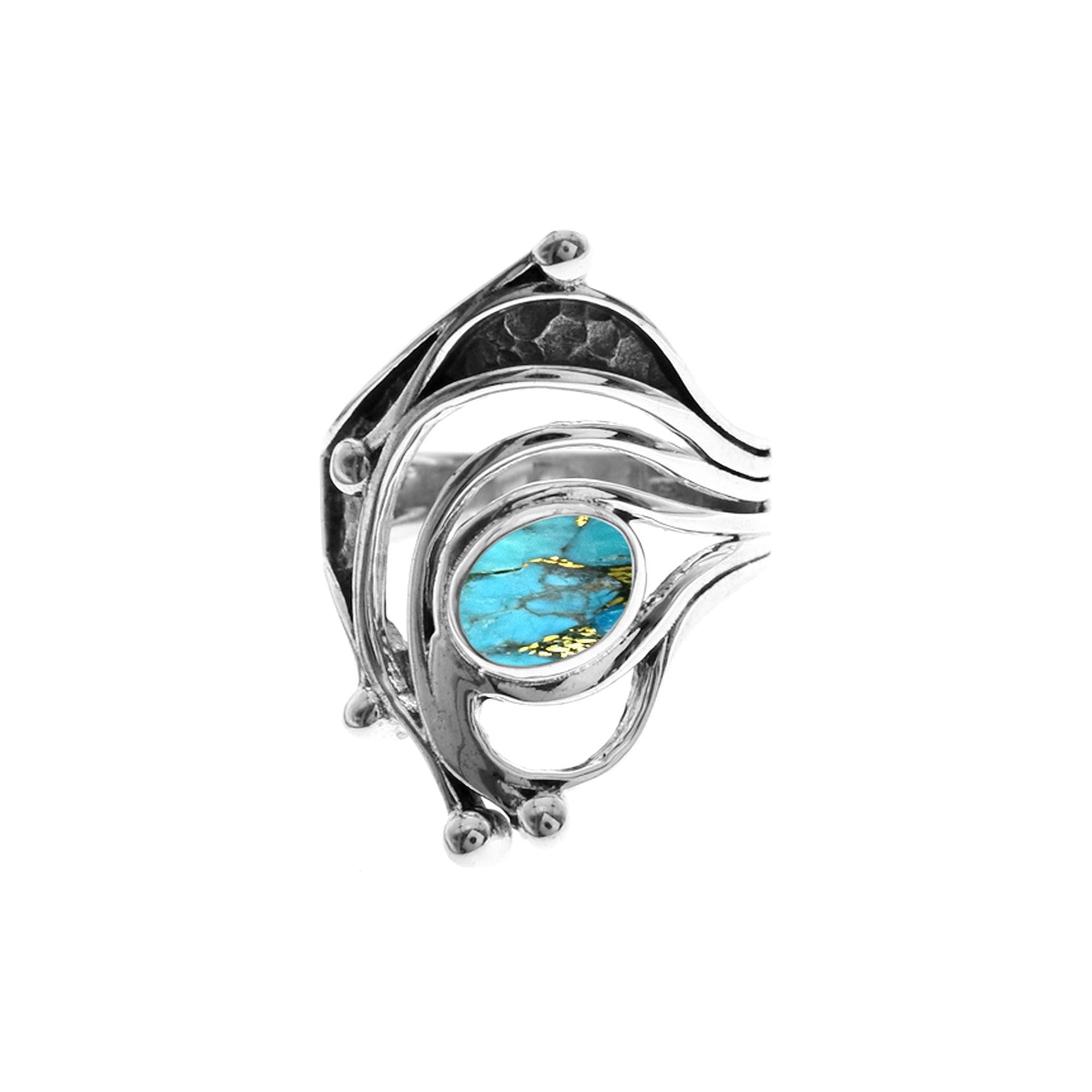 Zora statement organic blue mohave turquoise ring