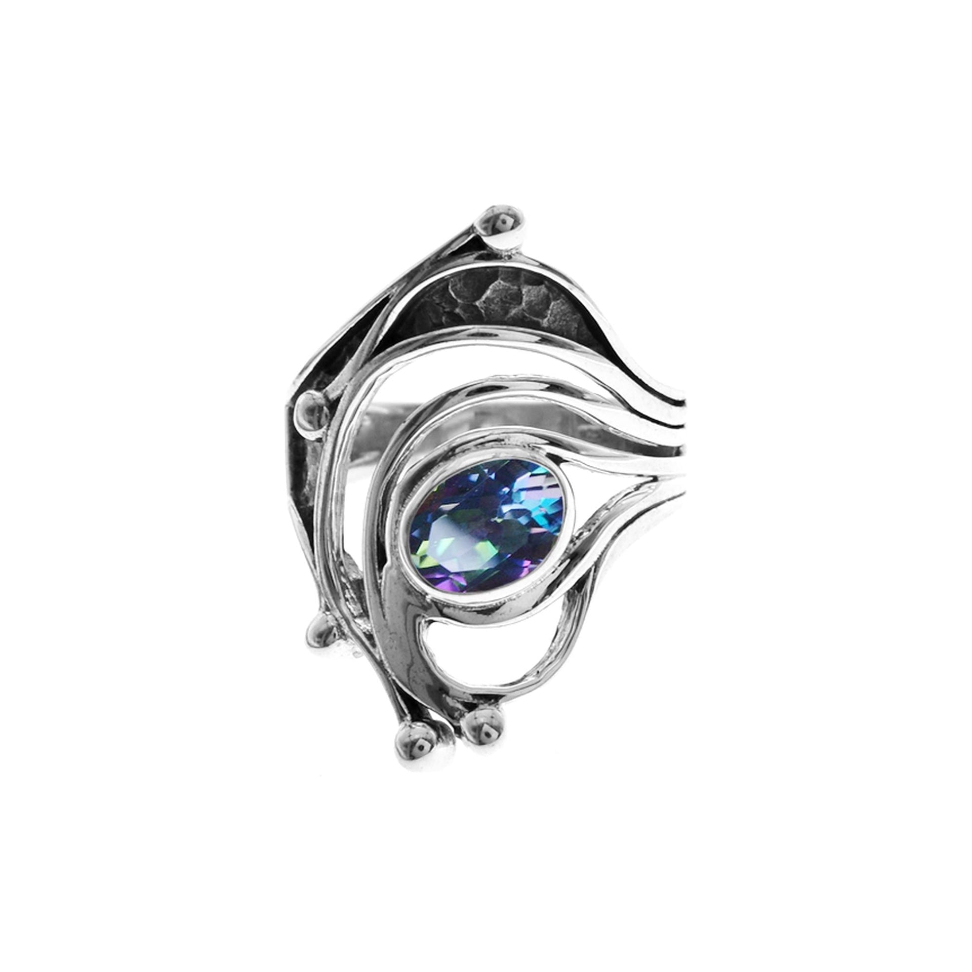 Zora statement organic mystic topaz ring