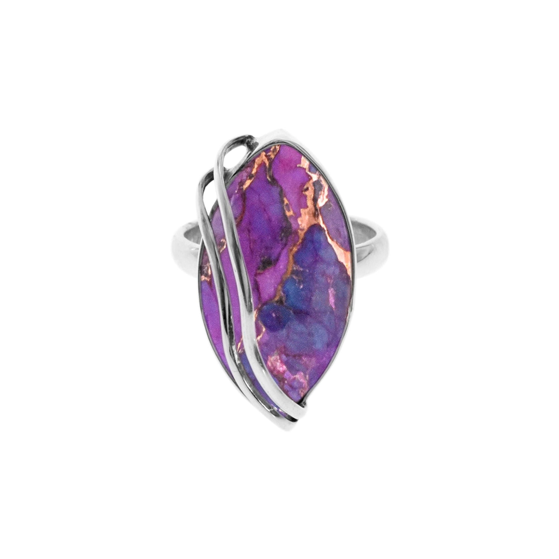 Amy marquis purple mohave turquoise with wire overlay ring