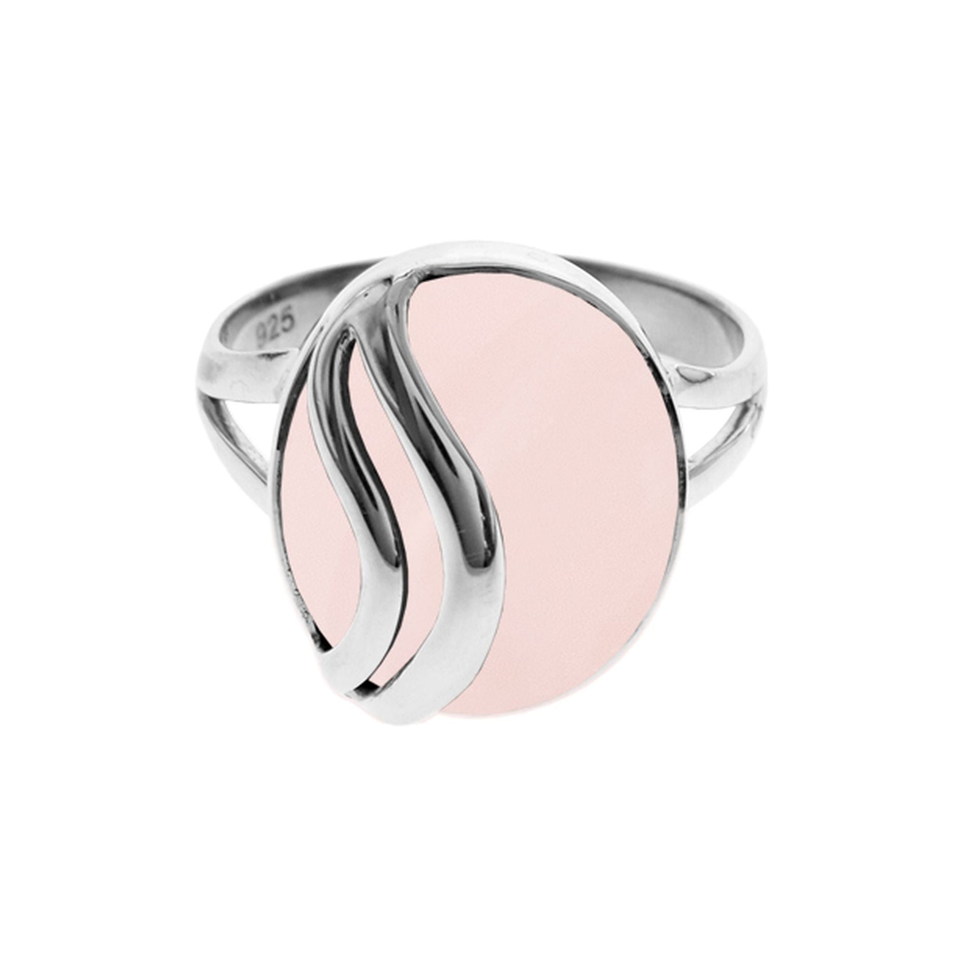 Viola rose quartz double overlay ring