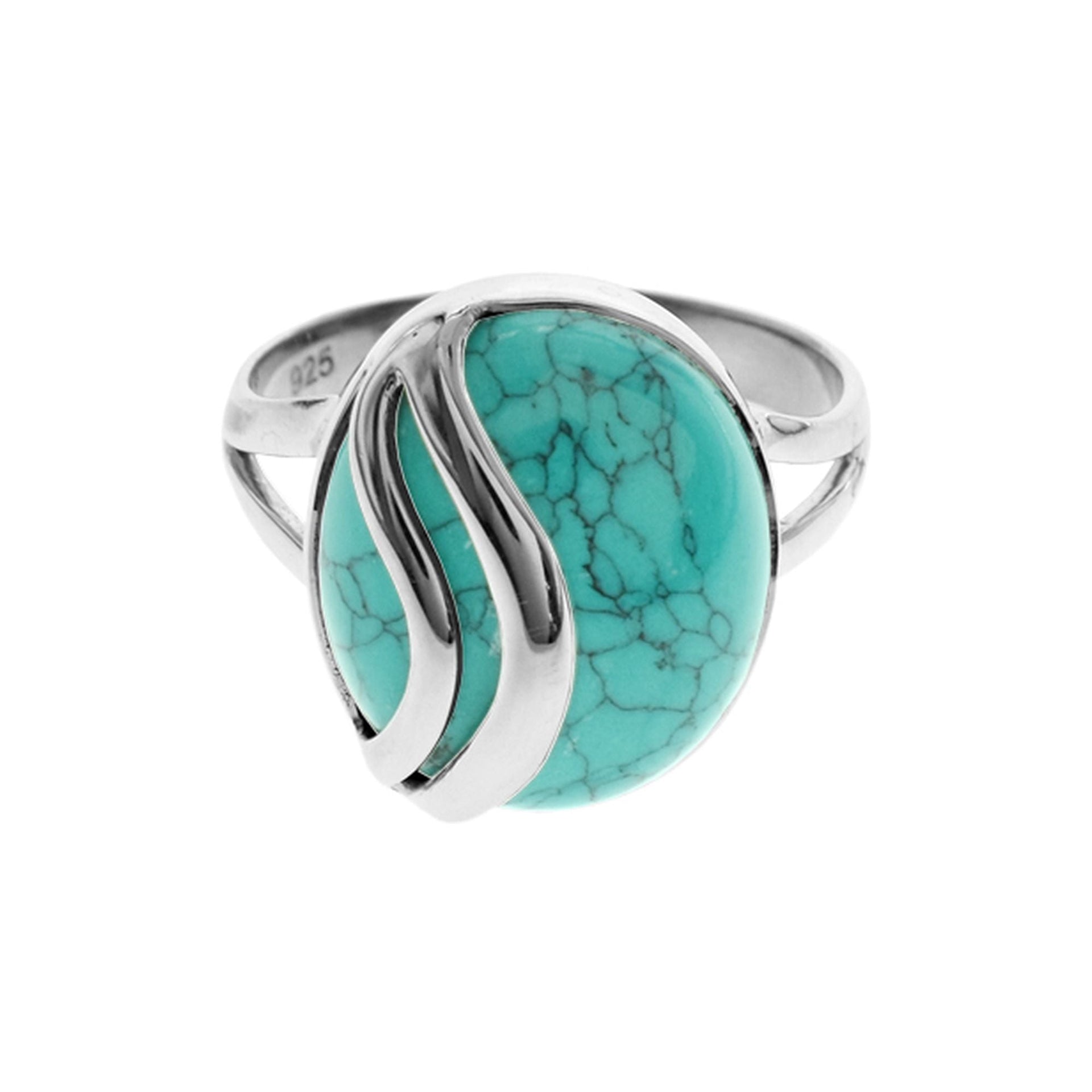 Viola turquoise double overlay ring