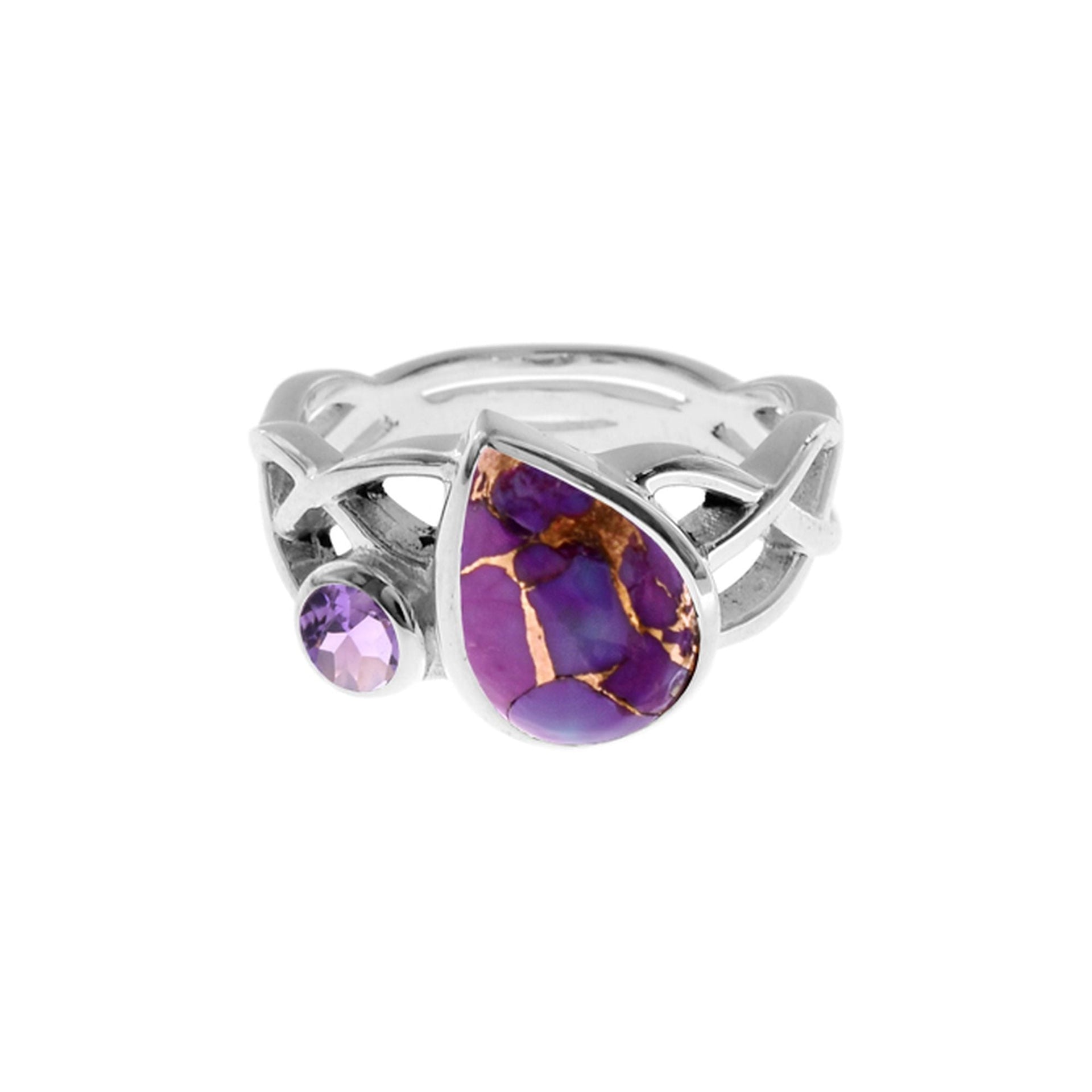 Catalina purple mohave & amethyst Celtic knotwork ring