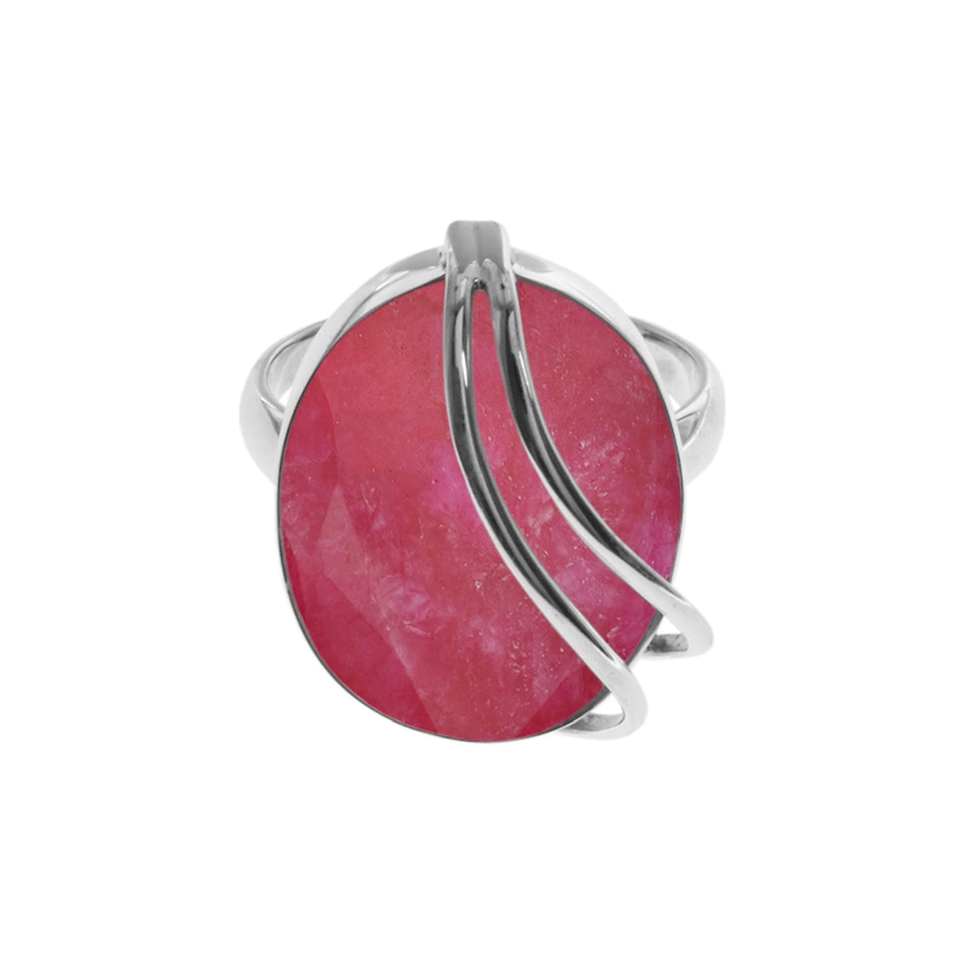 Amy large ruby quartz ring with wire overlay
