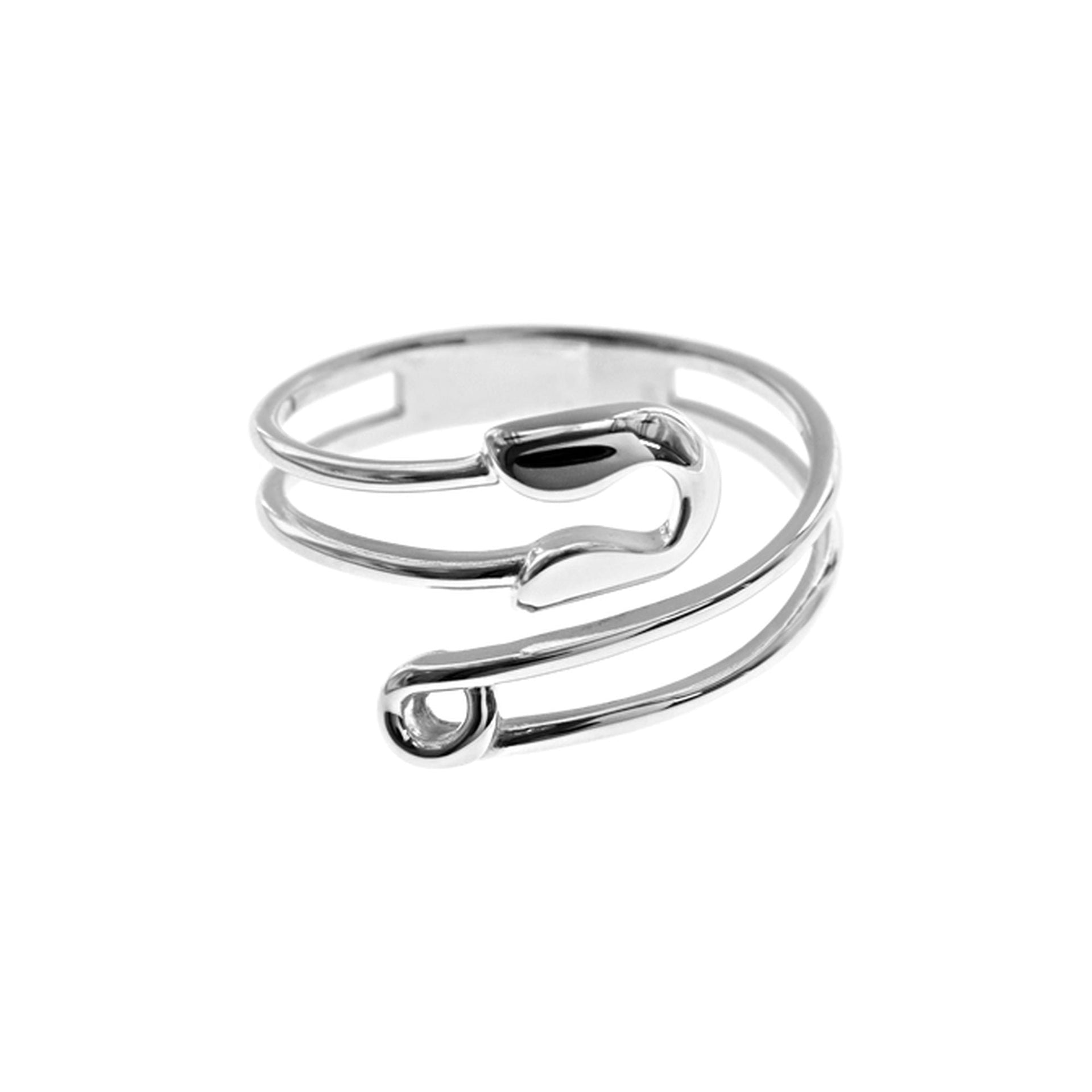 Erica overlapped wrap round safety pin ring