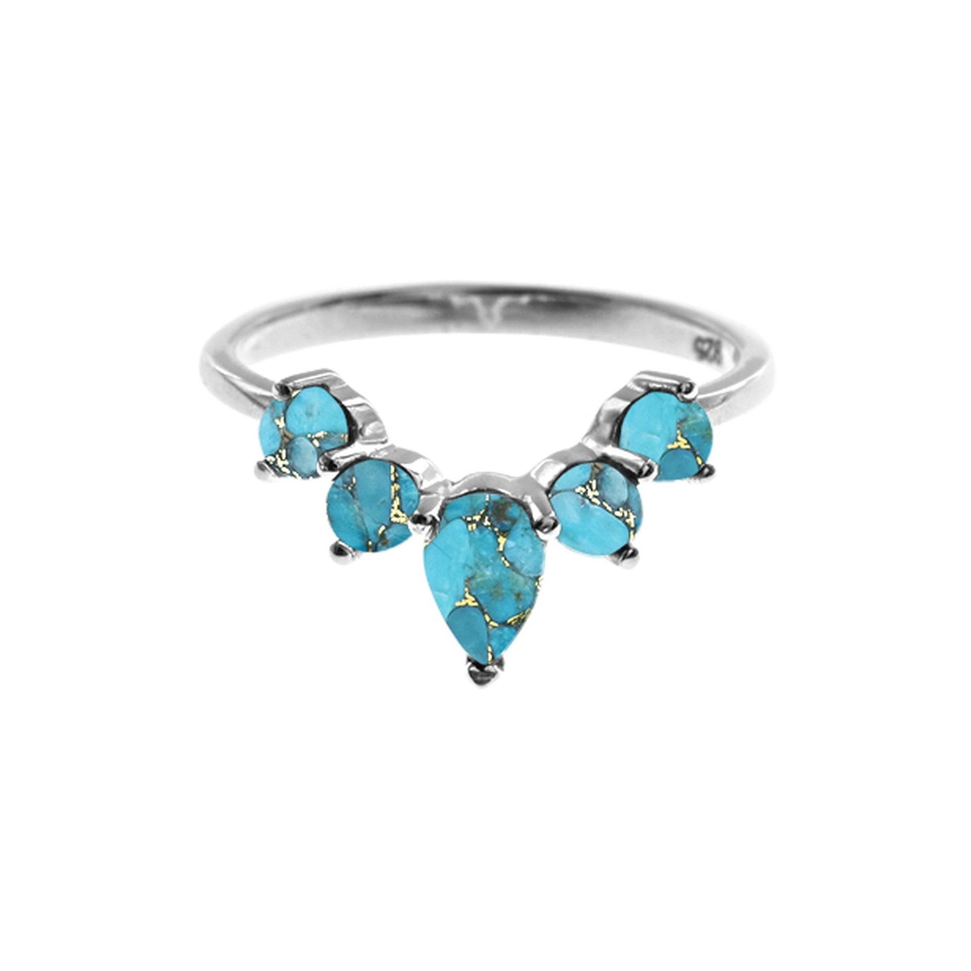 Lola blue mohave turquoise wishbone ring