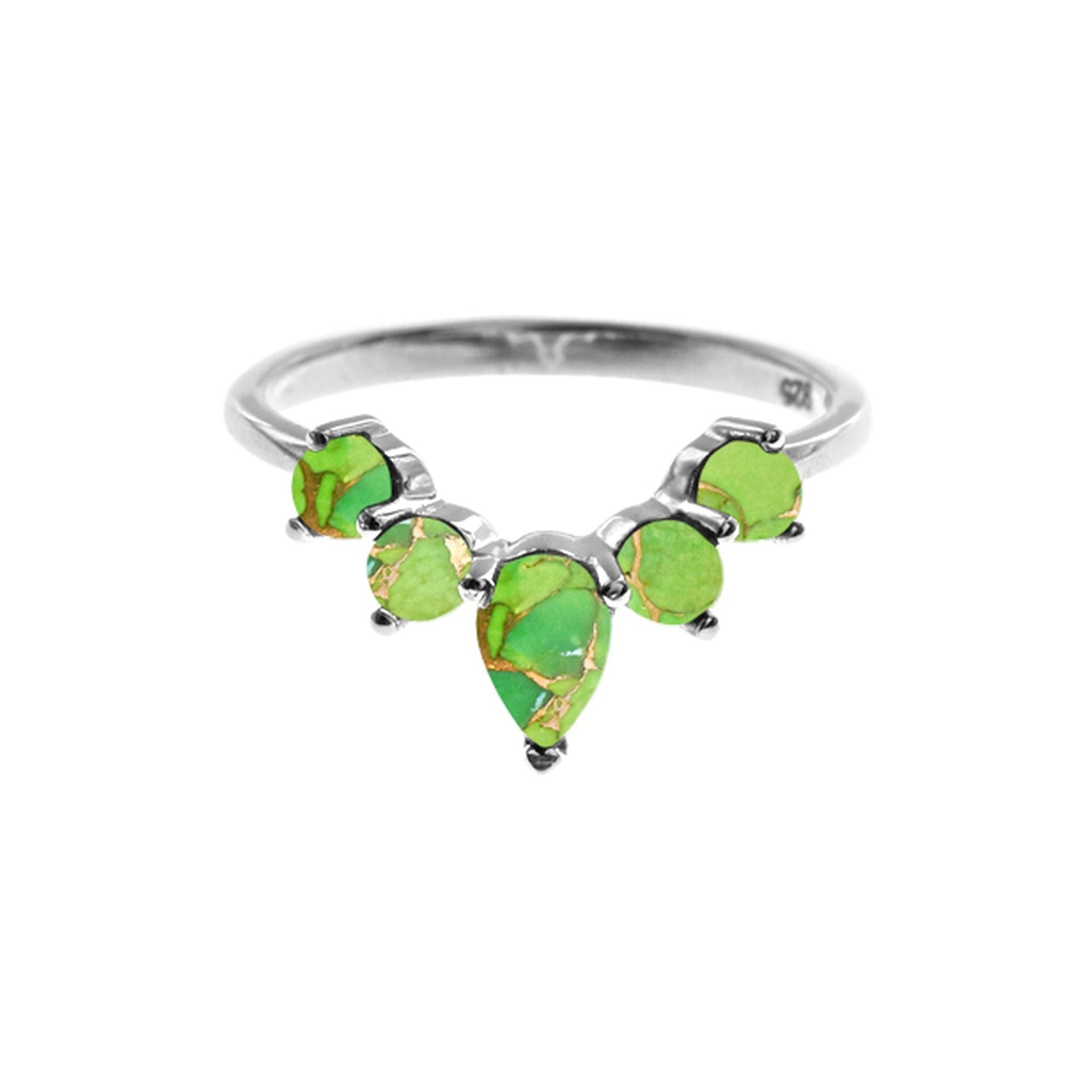 Lola green mohave turquoise wishbone ring