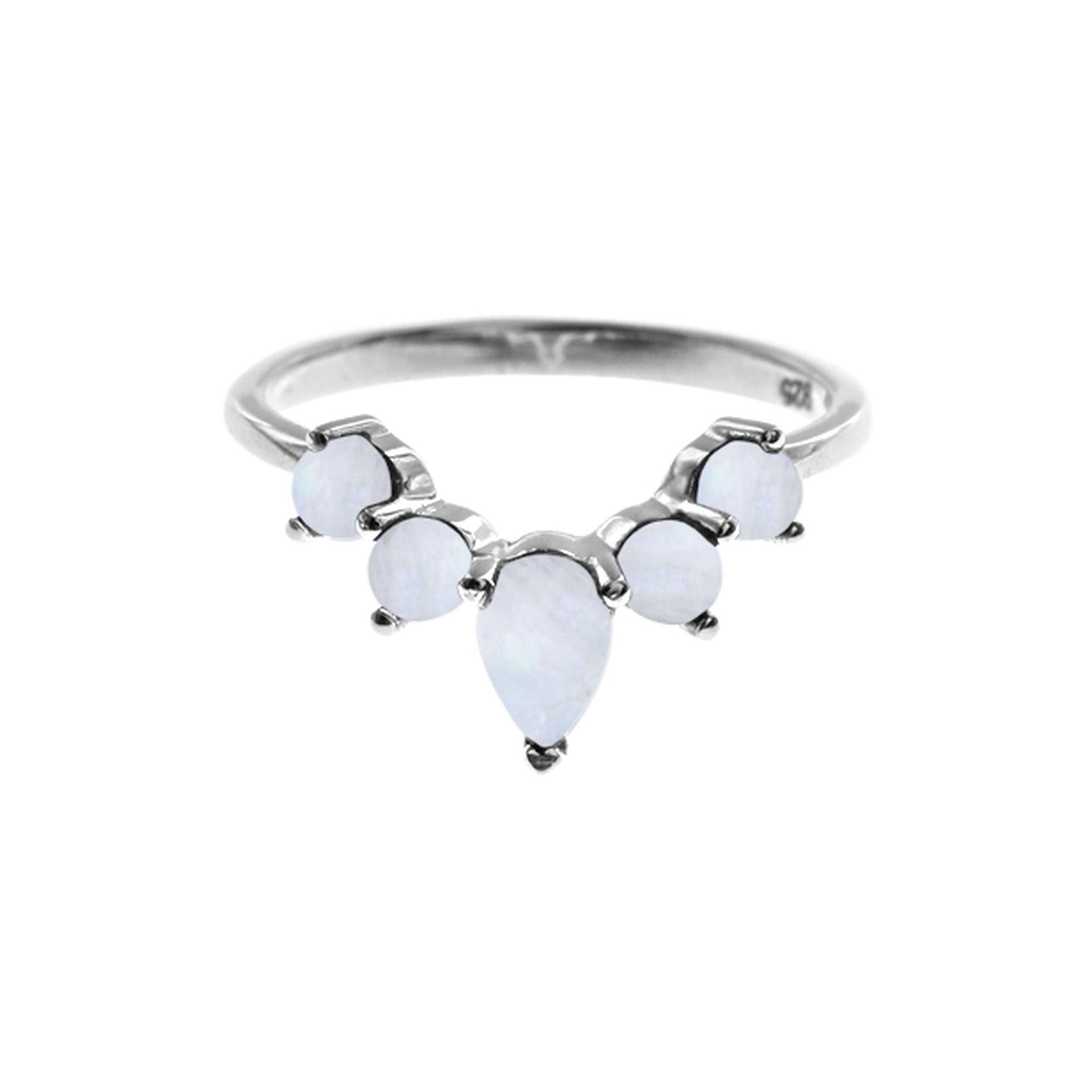 Lola rainbow moonstone wishbone ring