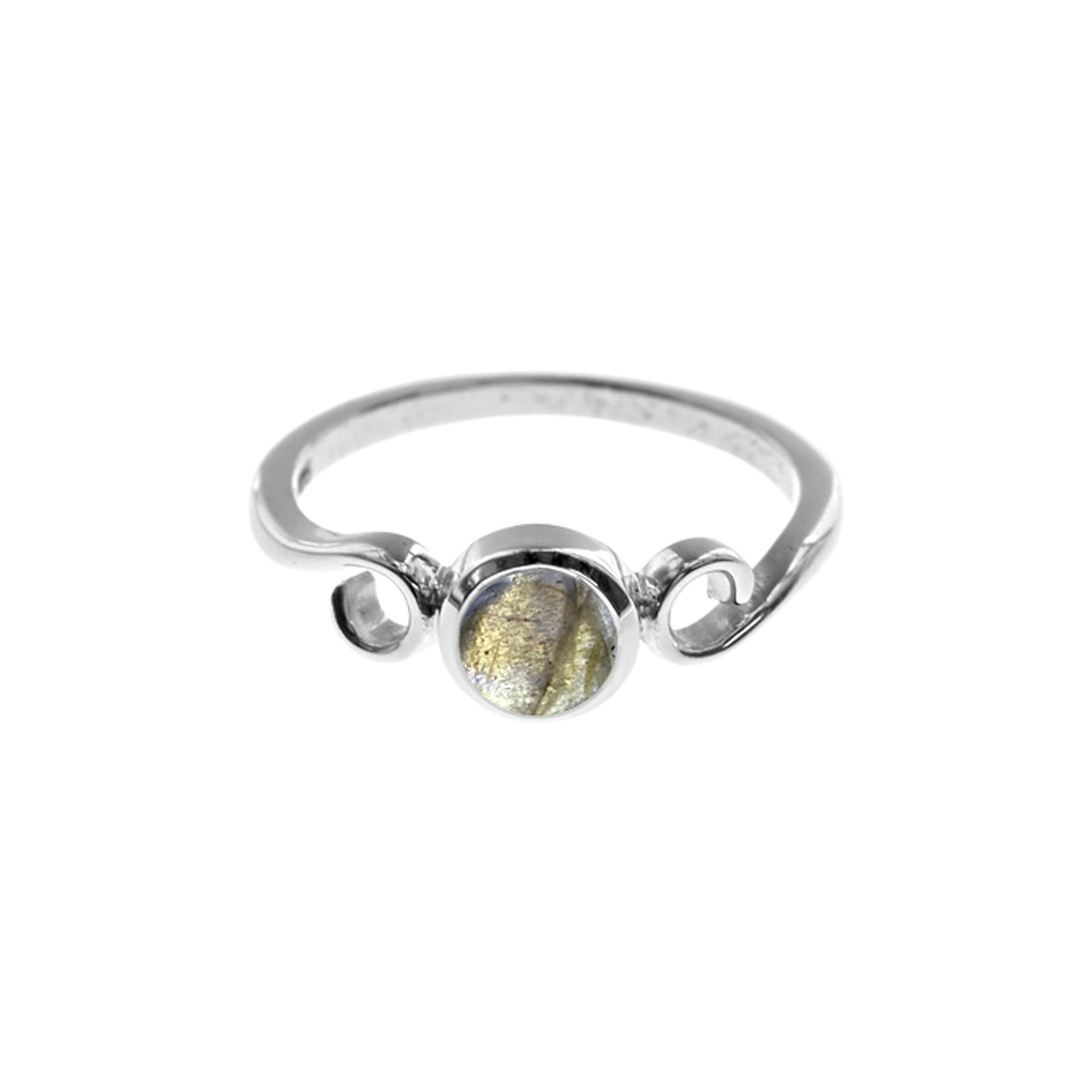Amy labradorite with swirl detail ring