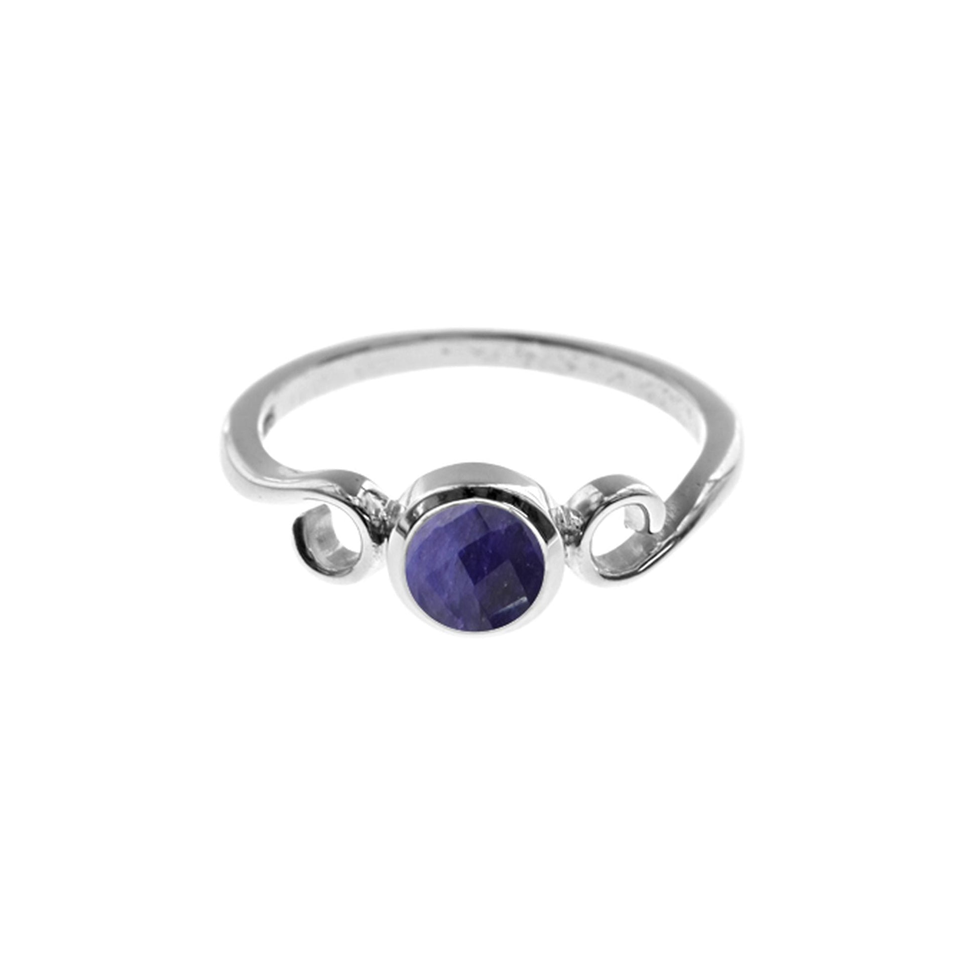 Amy sapphire quartz with swirl detail ring
