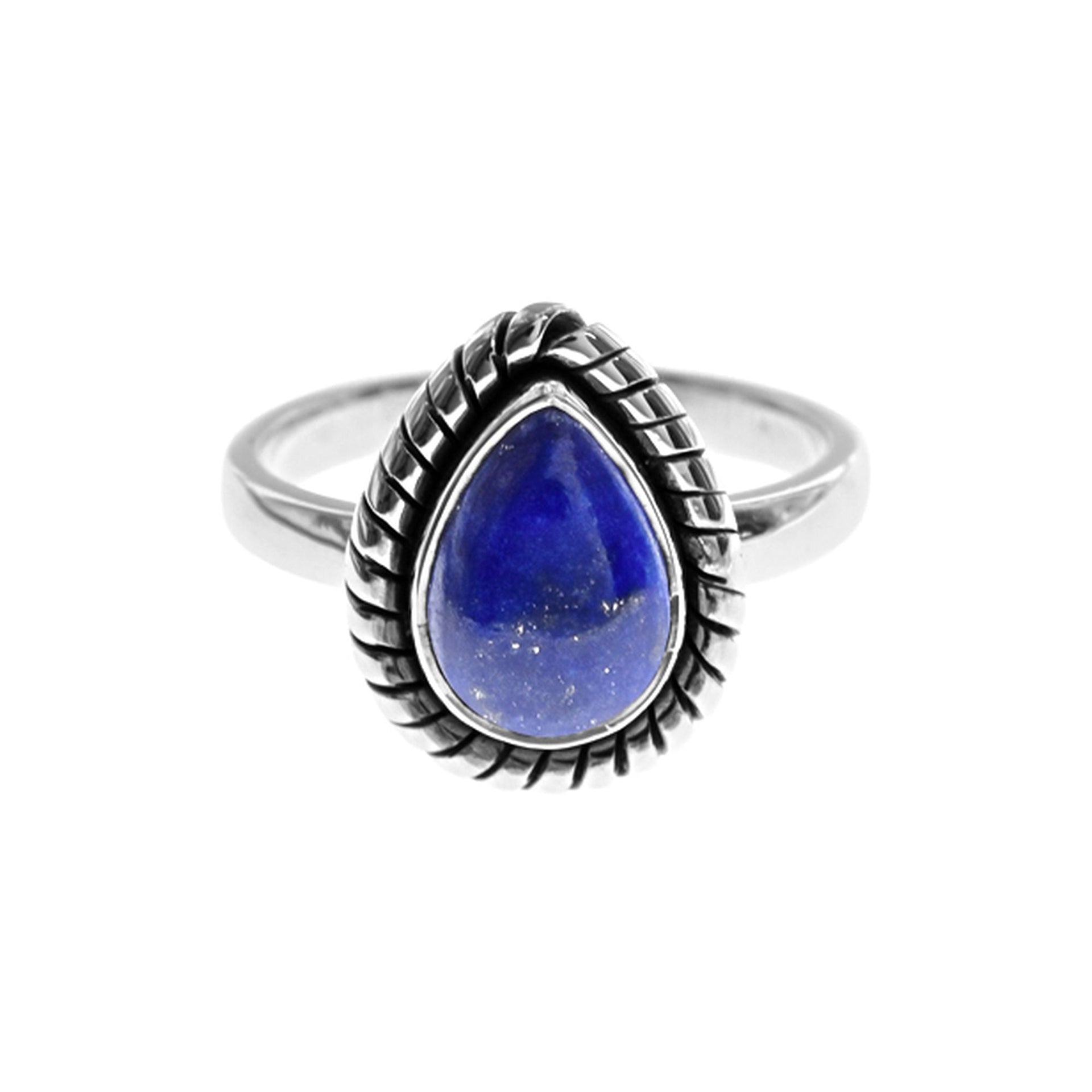 Betsy teardrop lapis lazuli rope ring