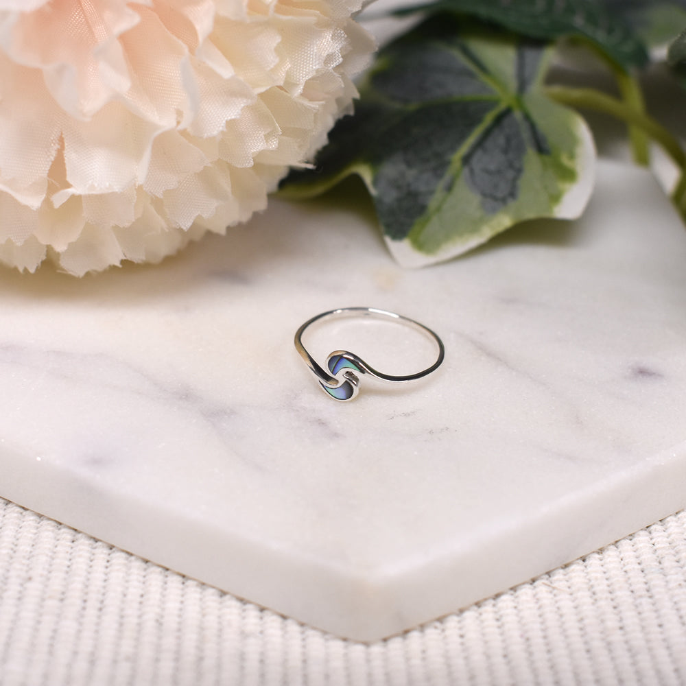 Bronwen double wave paua shell ring