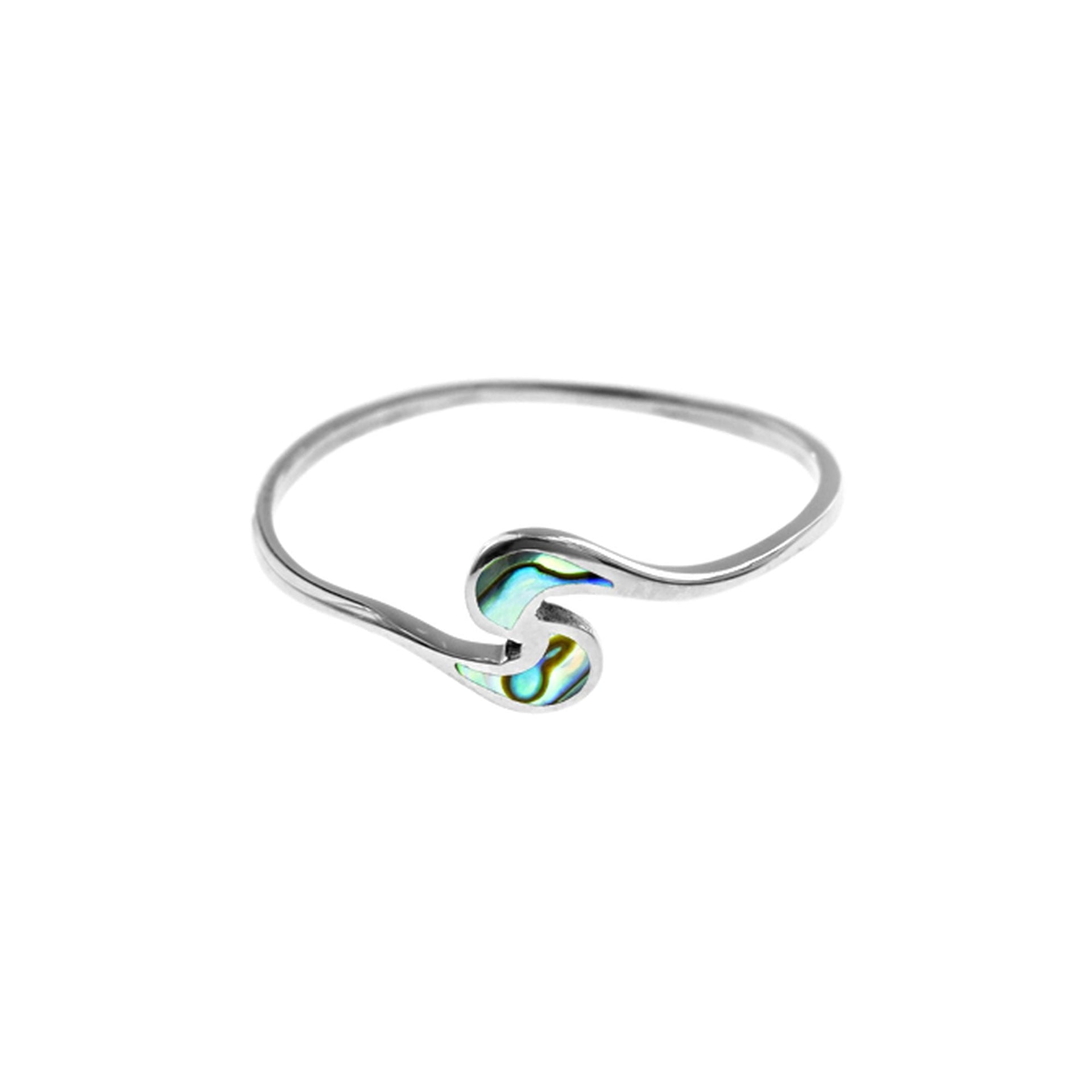 Bronwen double wave paua shell ring