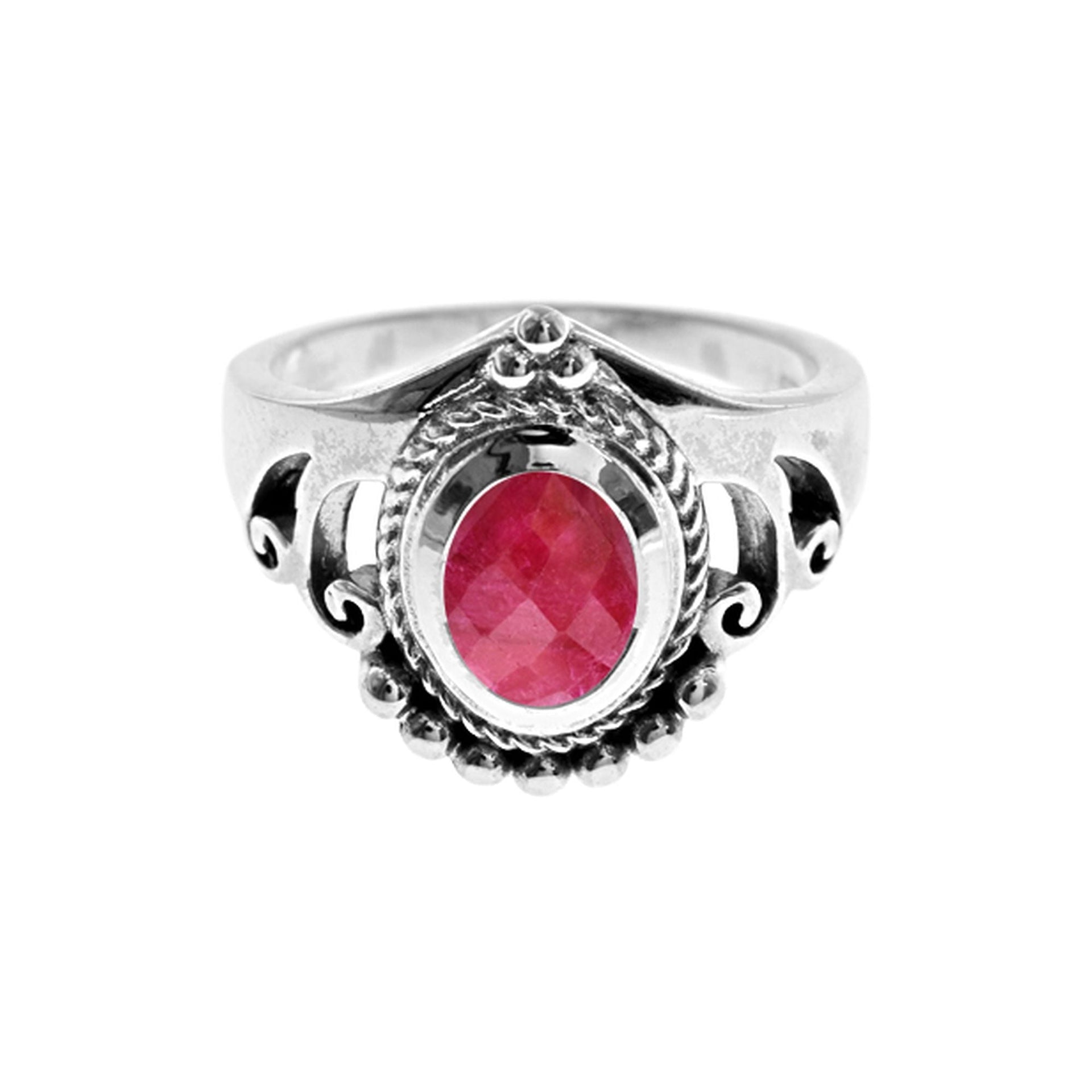 Catalina tribal chevron ruby quartz ring
