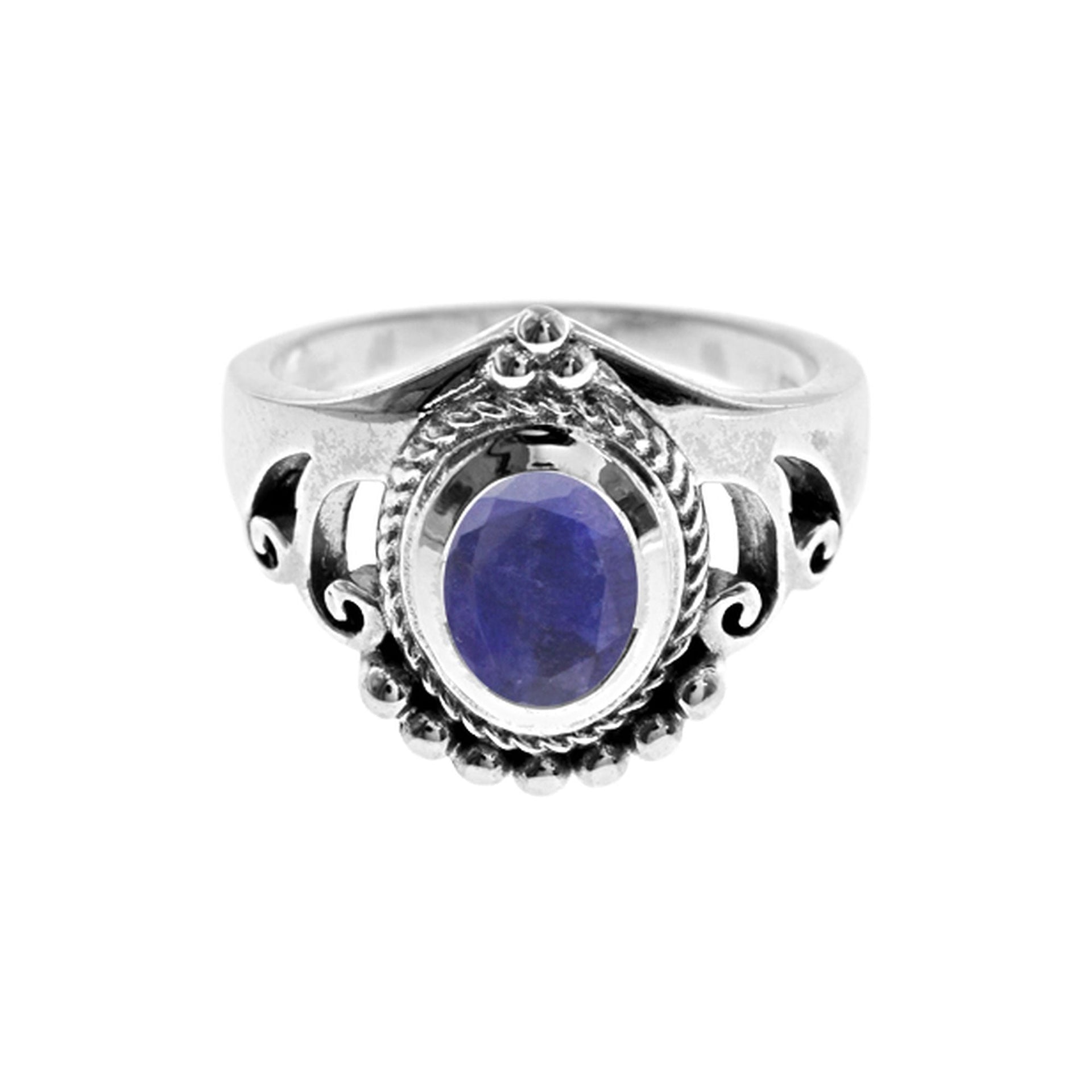 Catalina tribal chevron sapphire quartz ring