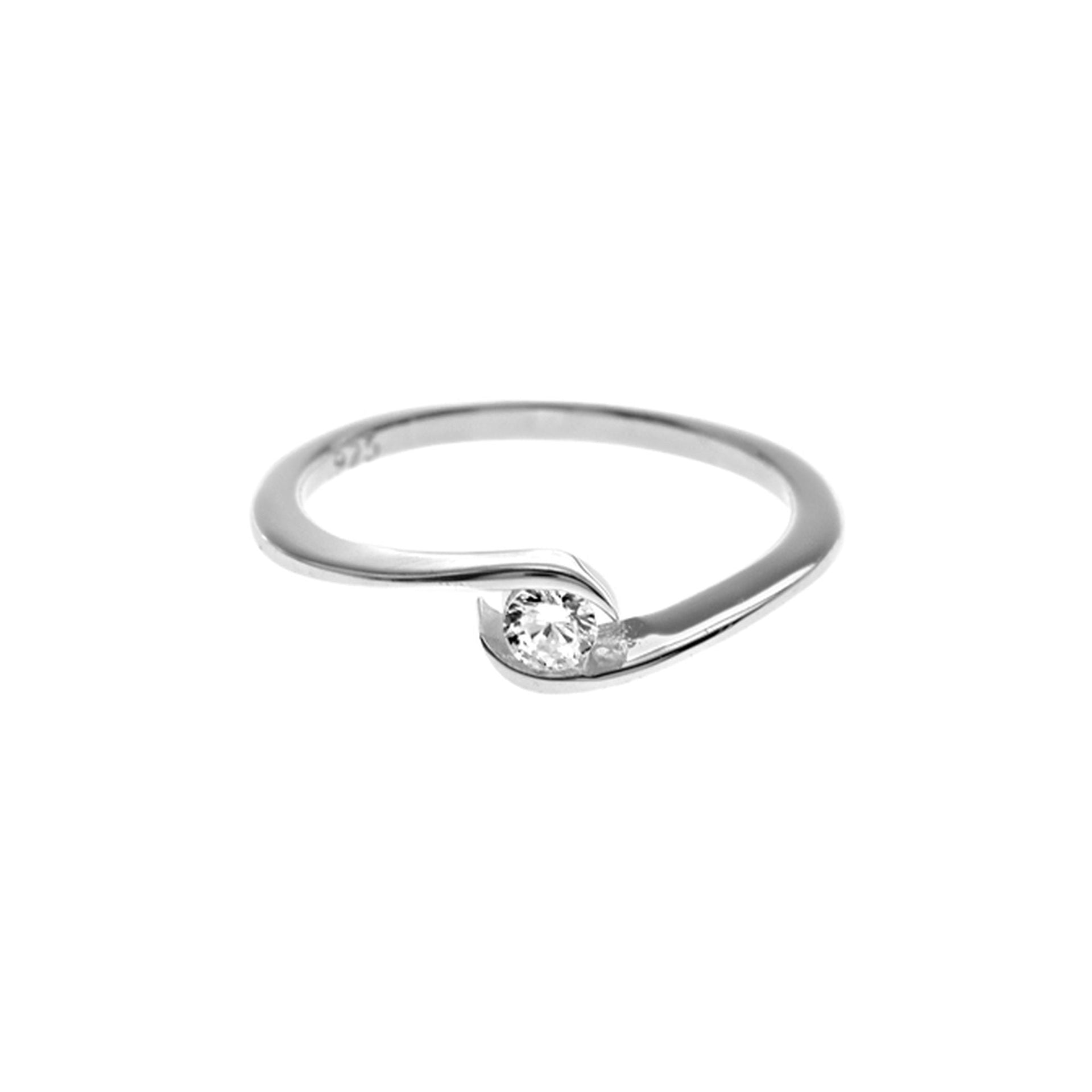 Kenzie wrapped solitaire CZ ring