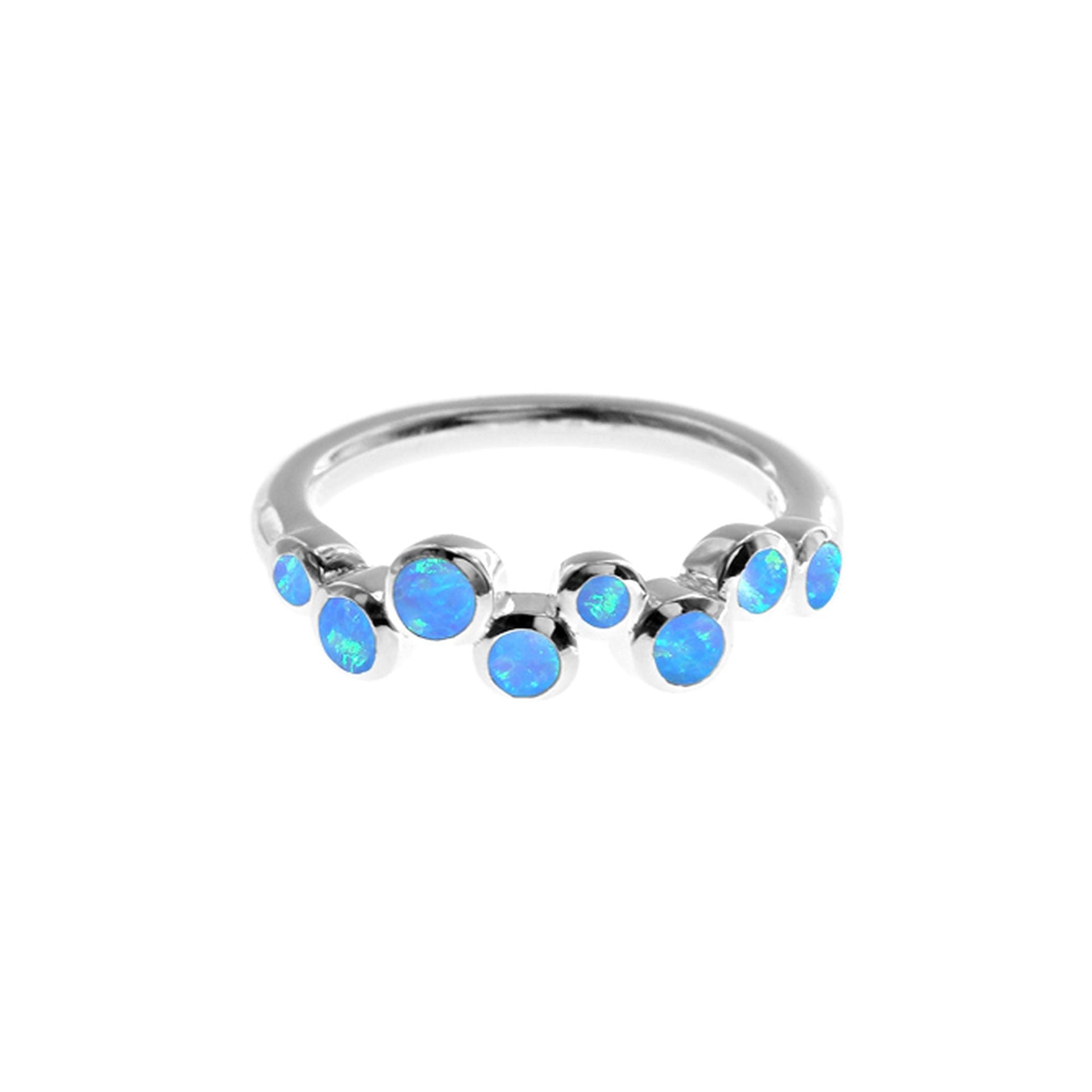 Angelica eight staggered blue opalique ring