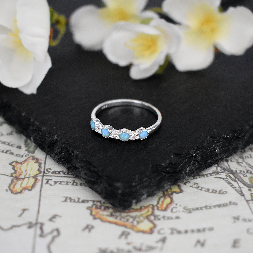 Alexis blue opalique sparkle ring