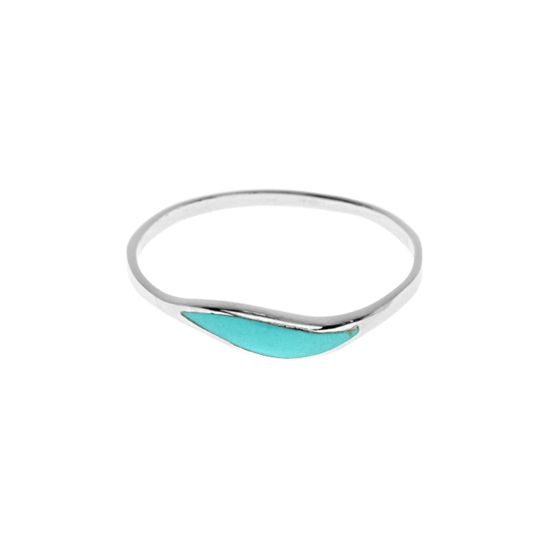 Bronwen inlaid turquoise wave ring