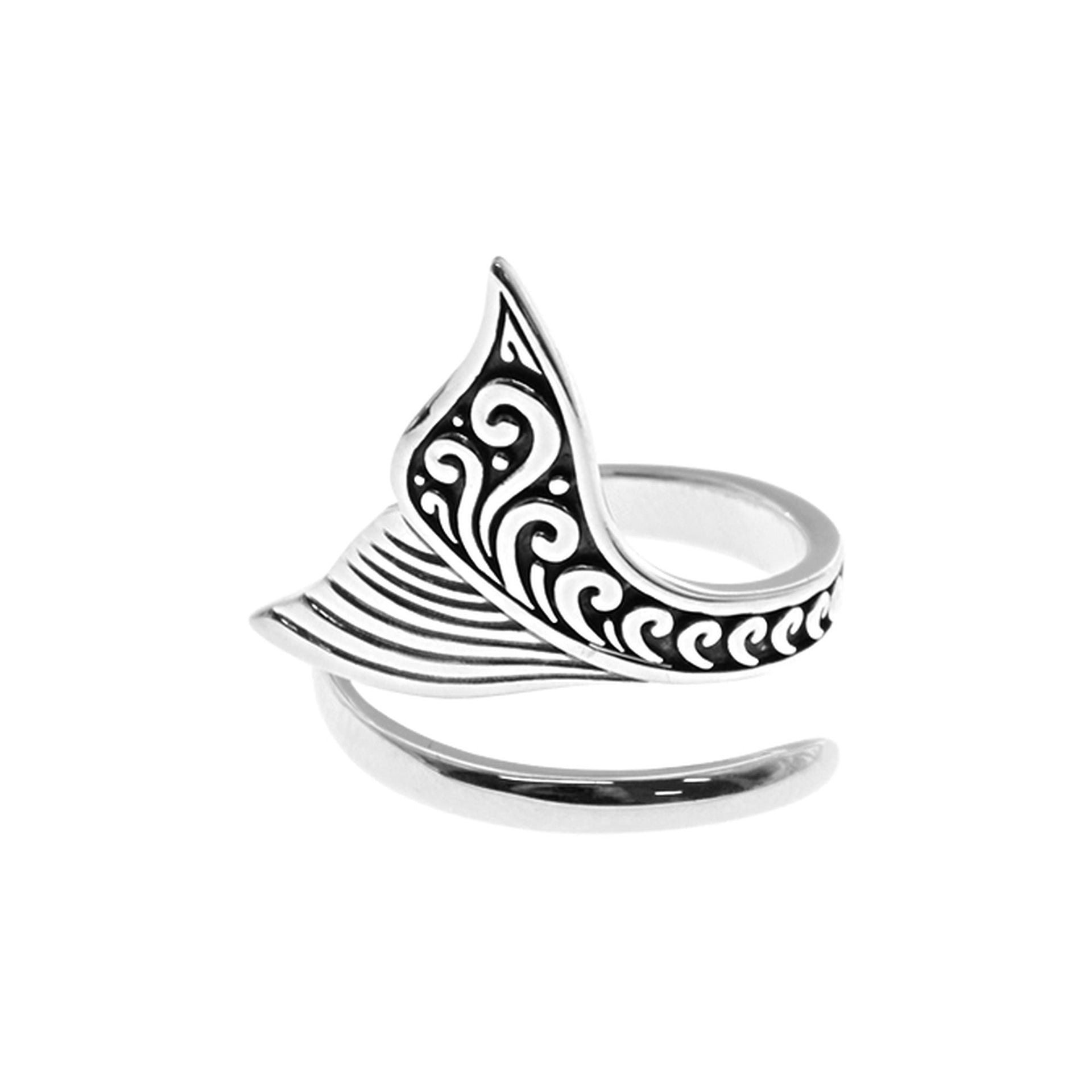 Mila boho wraparound whale tail ring