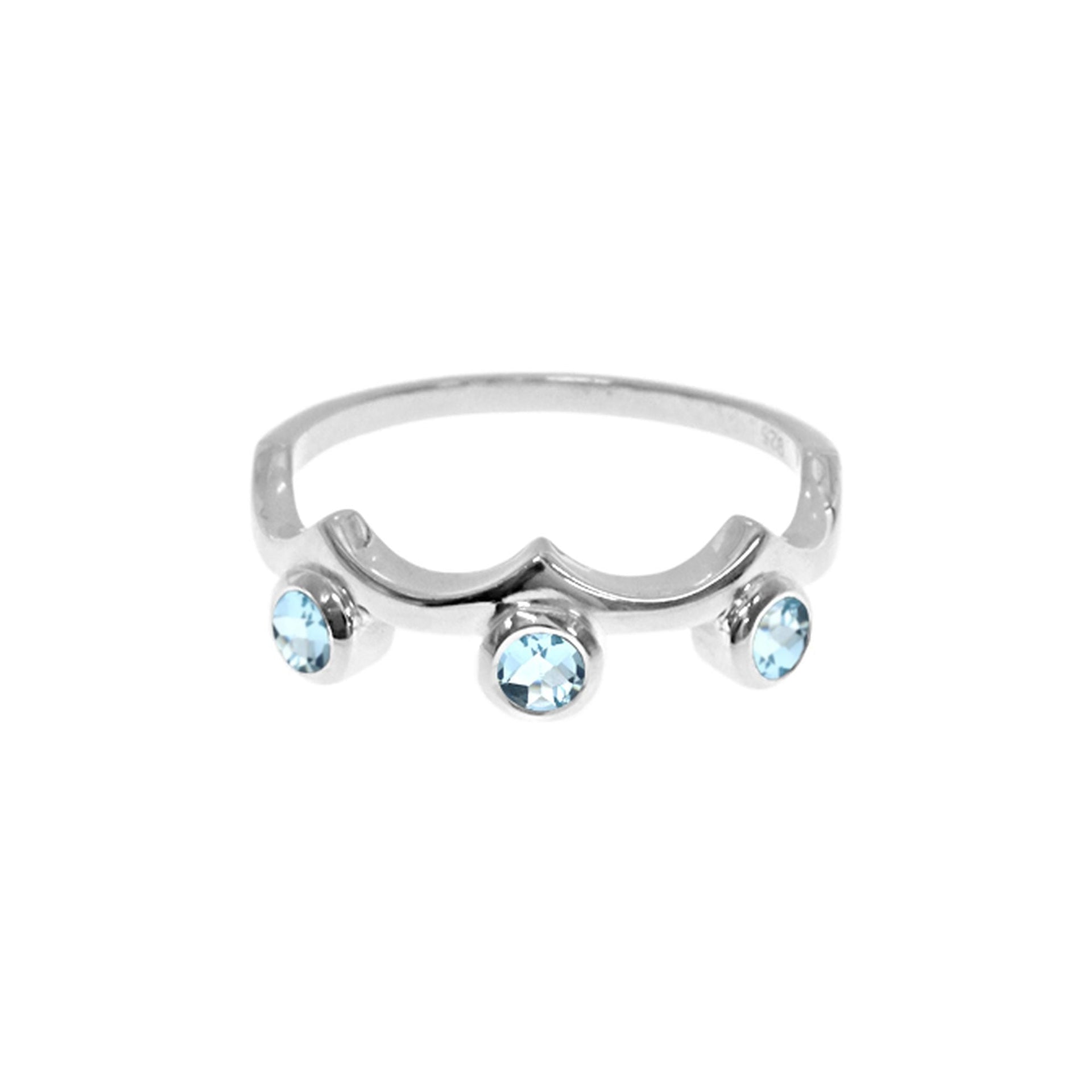 Amy triple blue topaz wave ring