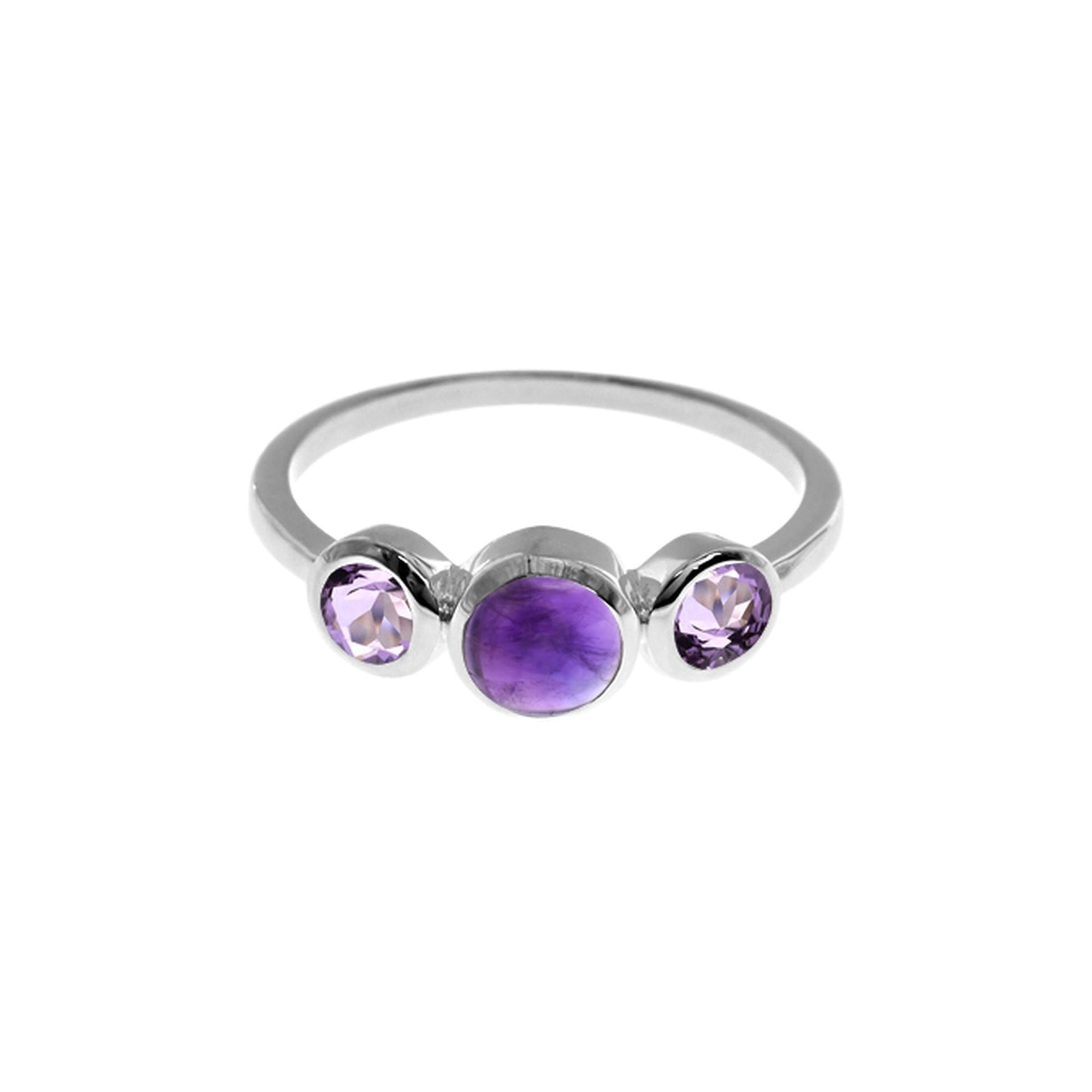 Bridget triple amethyst & amethyst facet ring