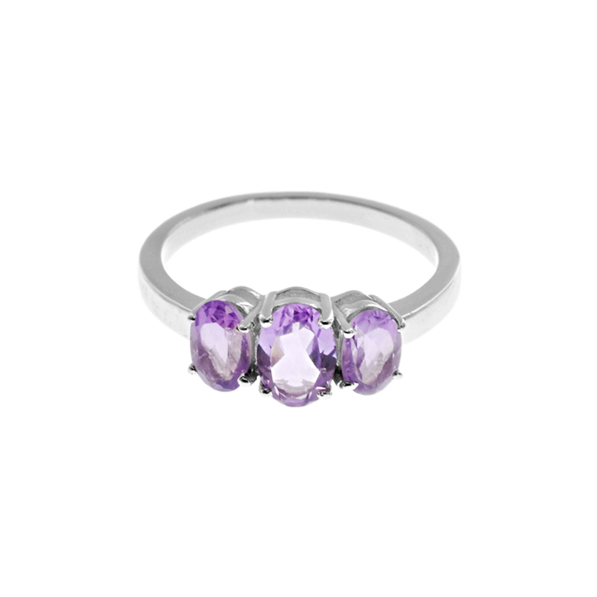 Kara triple oval amethyst facet ring