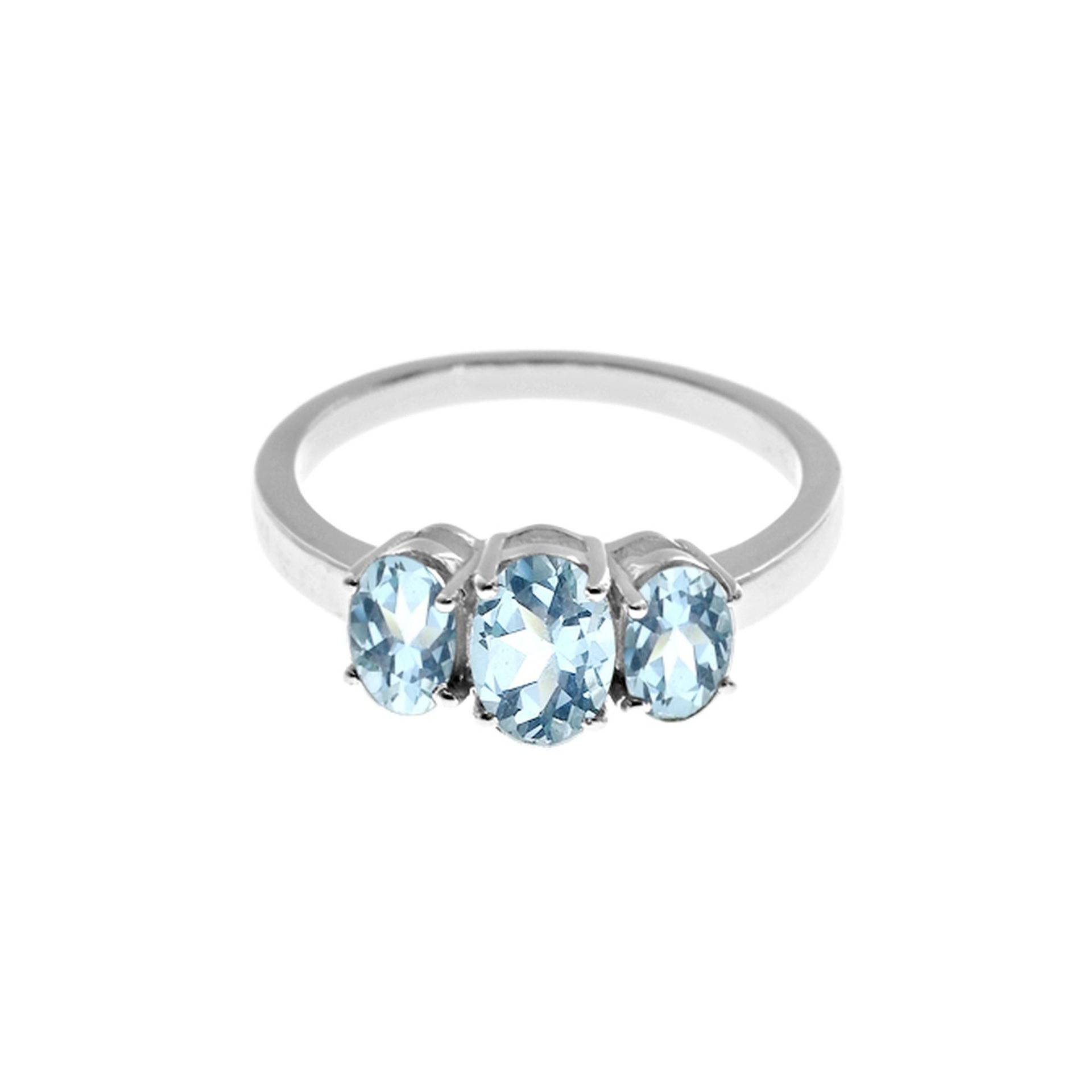 Kara triple oval blue topaz ring