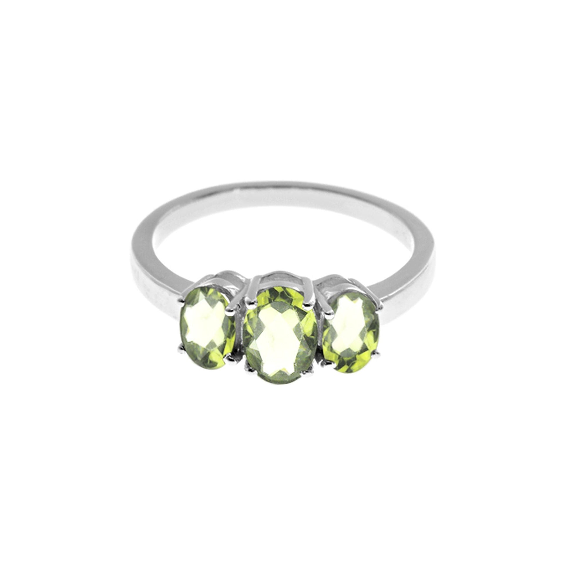Kara triple oval peridot facet ring