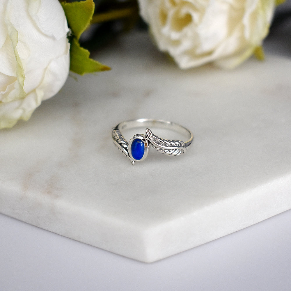 Catalina lapis lazuli feather ring
