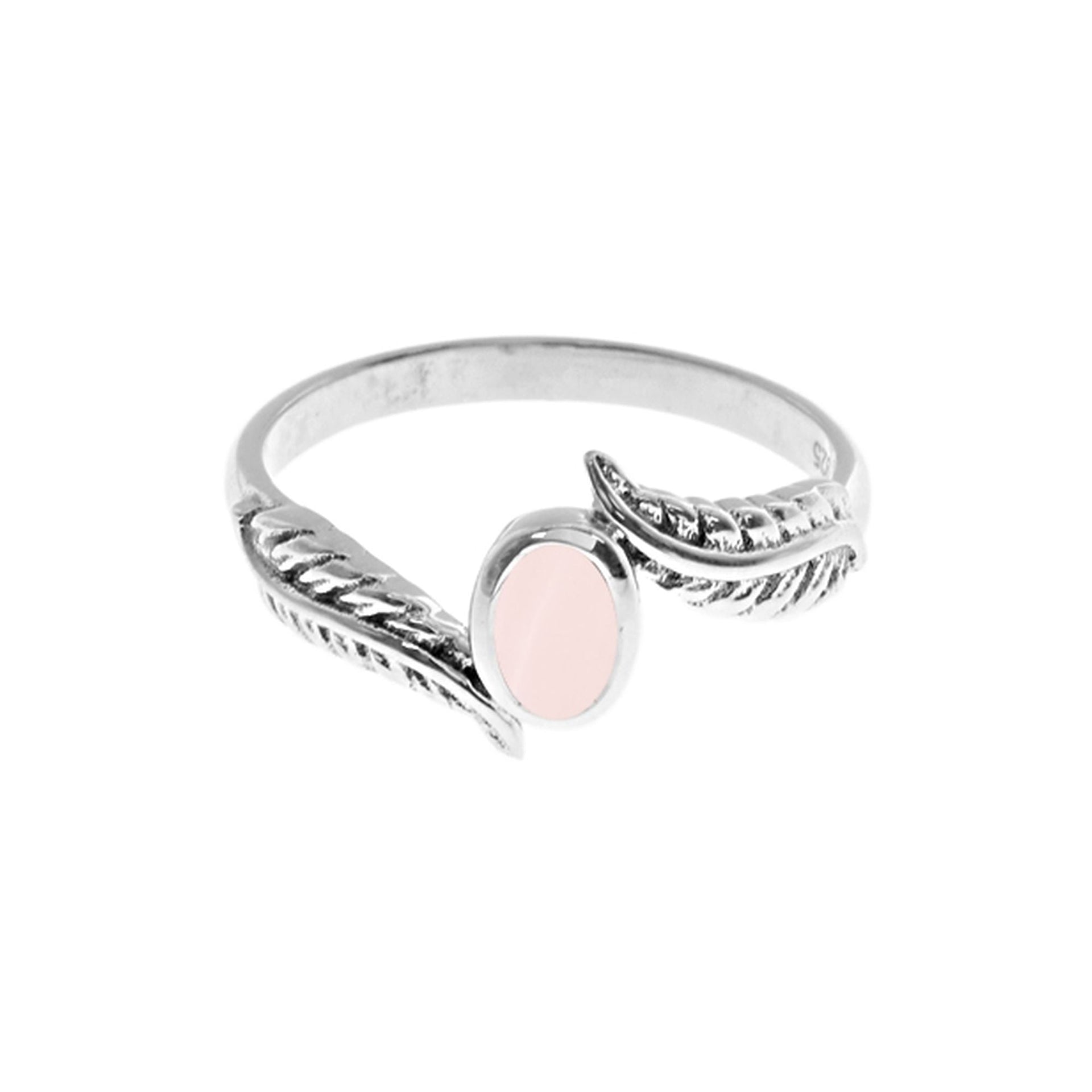 Catalina rose quartz feather ring