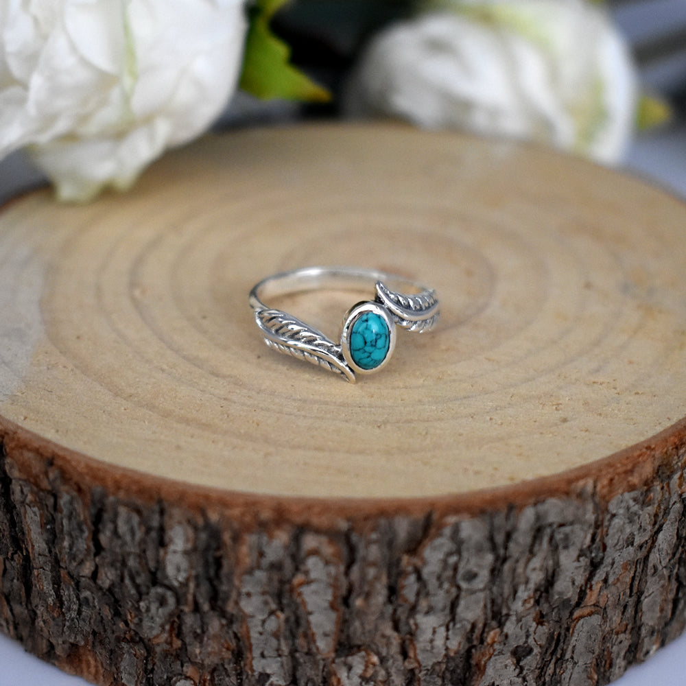 Catalina turquoise feather ring
