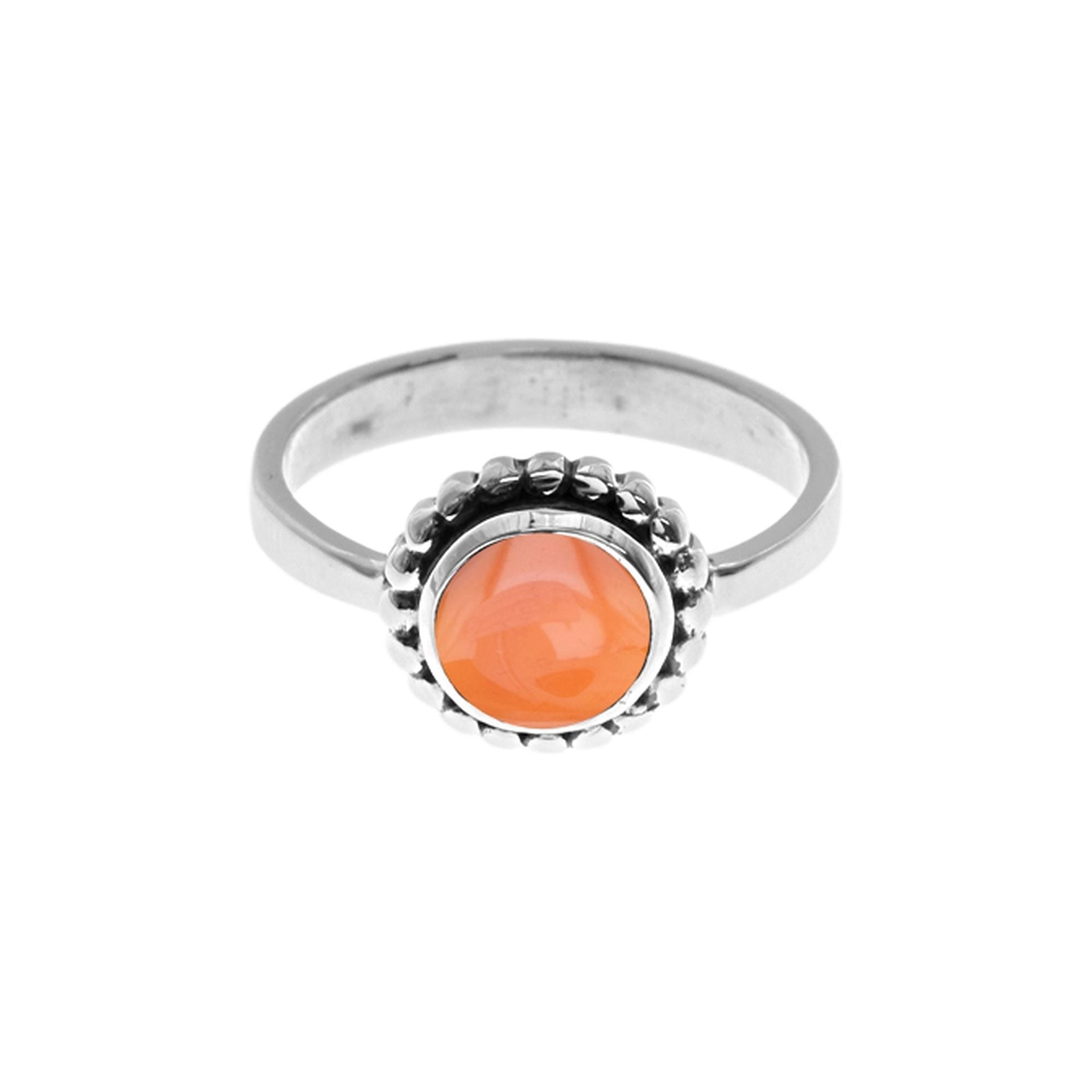 Isla carnelian oxidised ball detail ring
