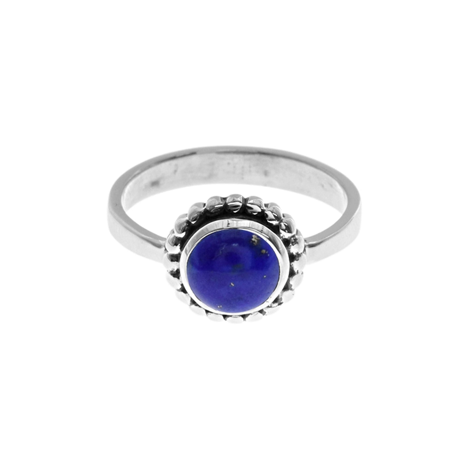Isla lapis lazuli oxidised ball detail ring