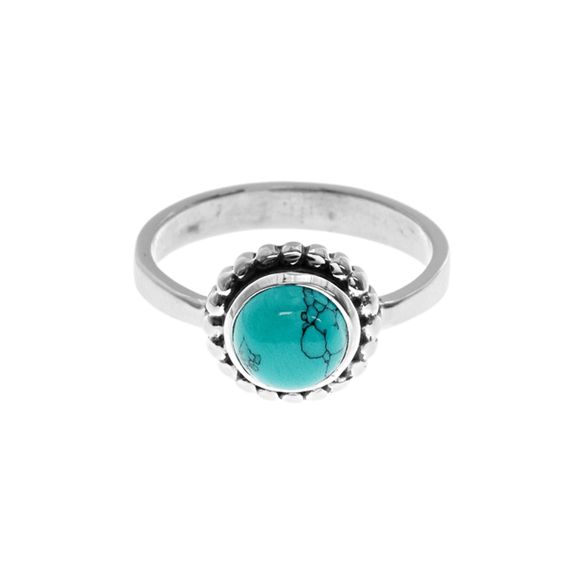 Isla turquoise oxidised ball detail ring