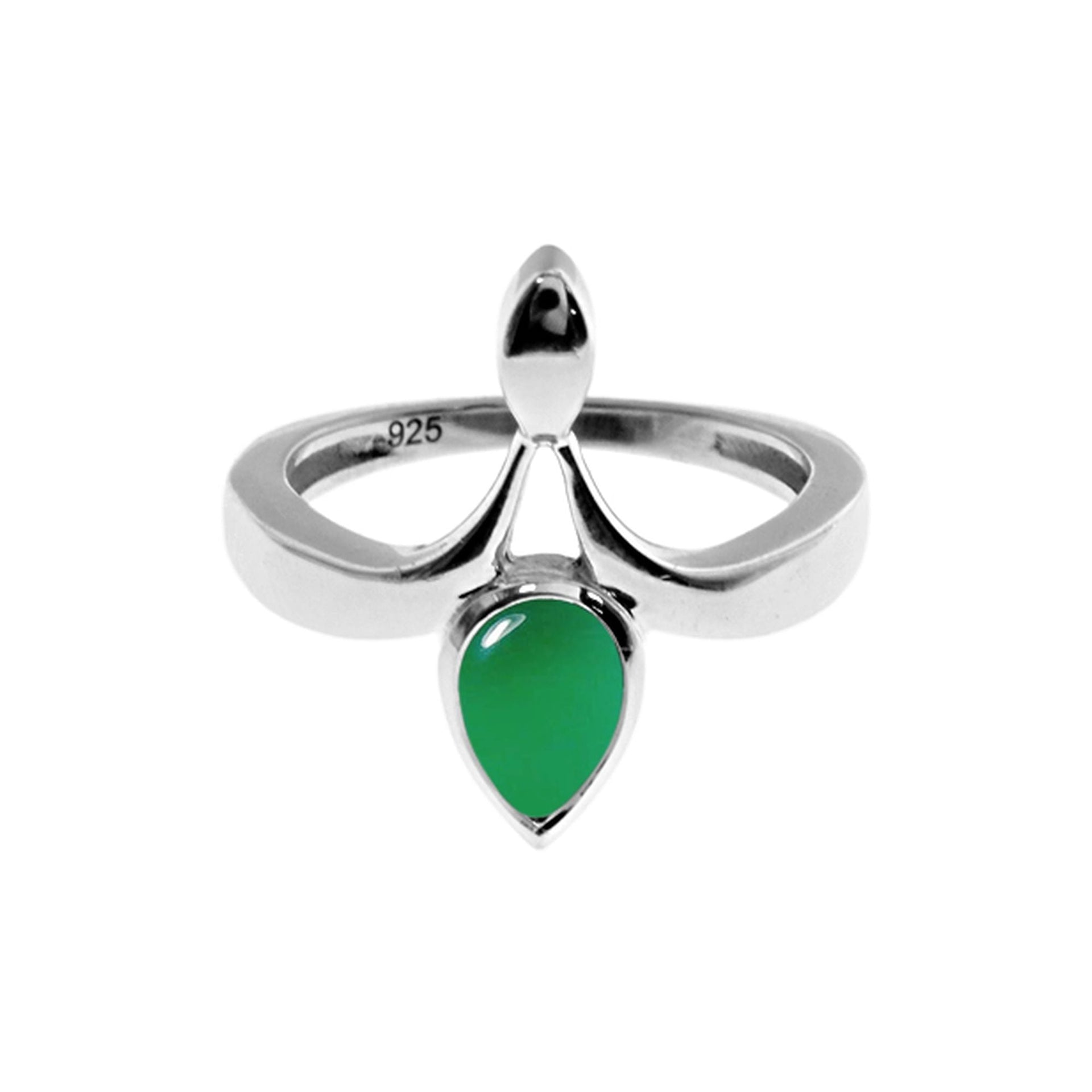 Lola green agate spearhead ring