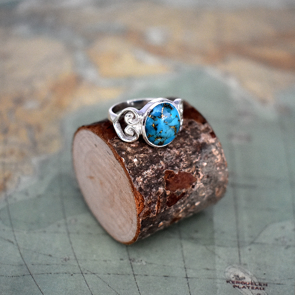 Tilly blue mohave turquoise heart ring