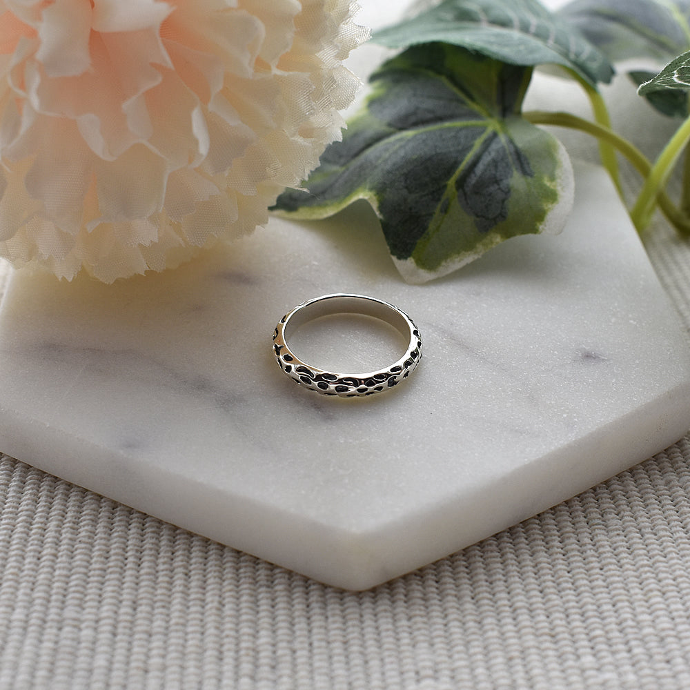 Harley textured leopard skin ring