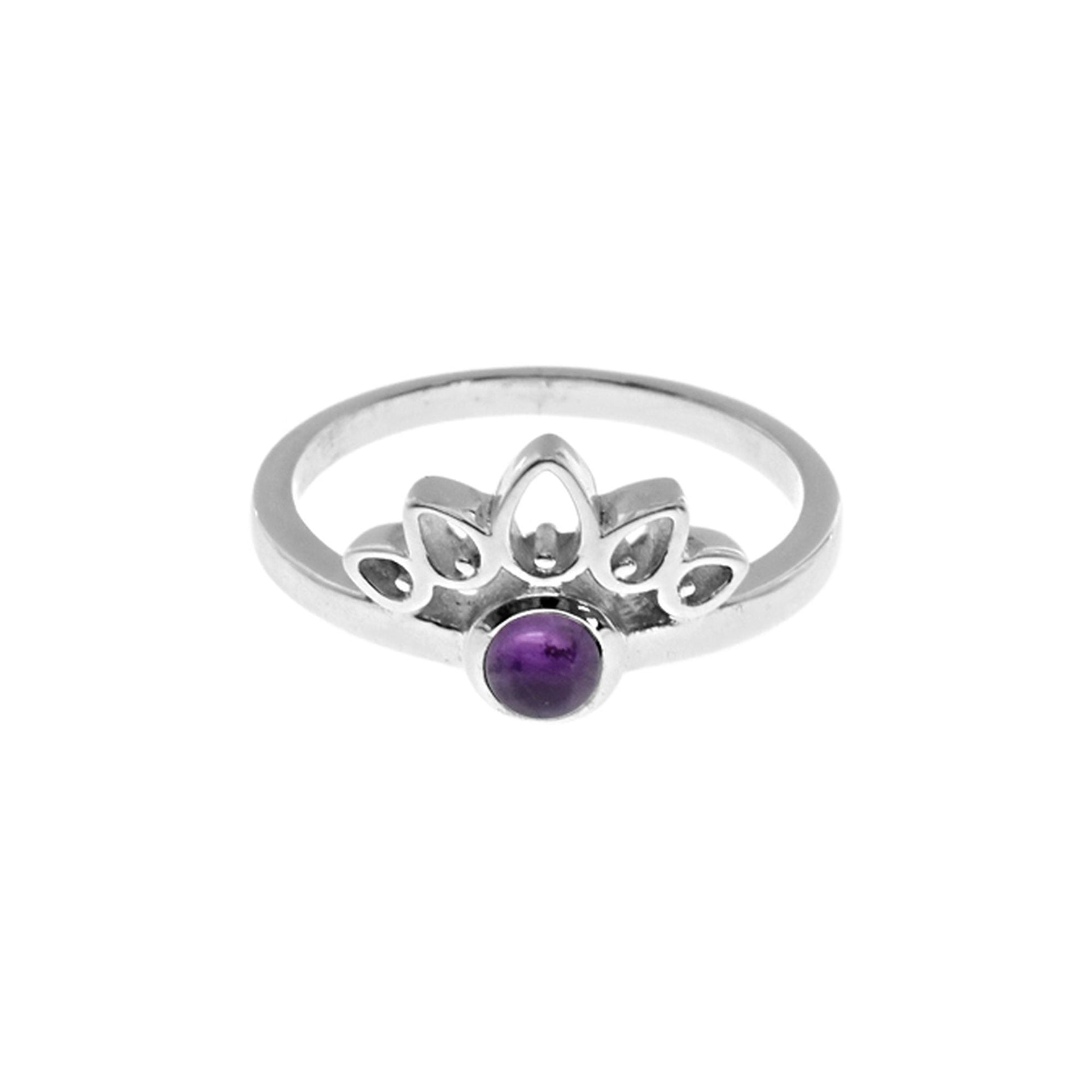 Betsy half mandala amethyst ring