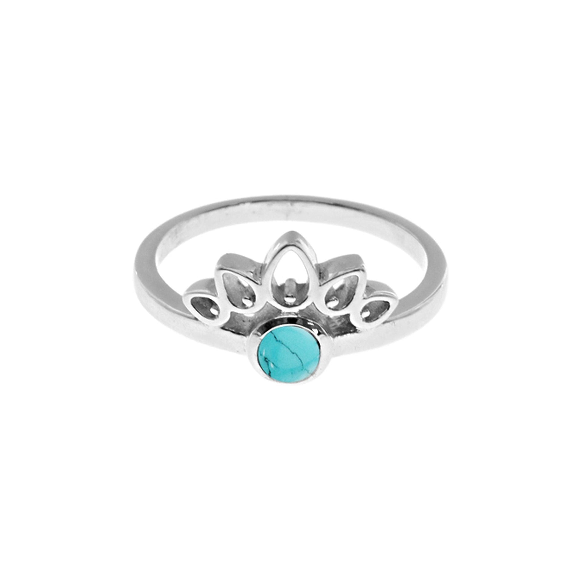 Betsy half mandala turquoise ring