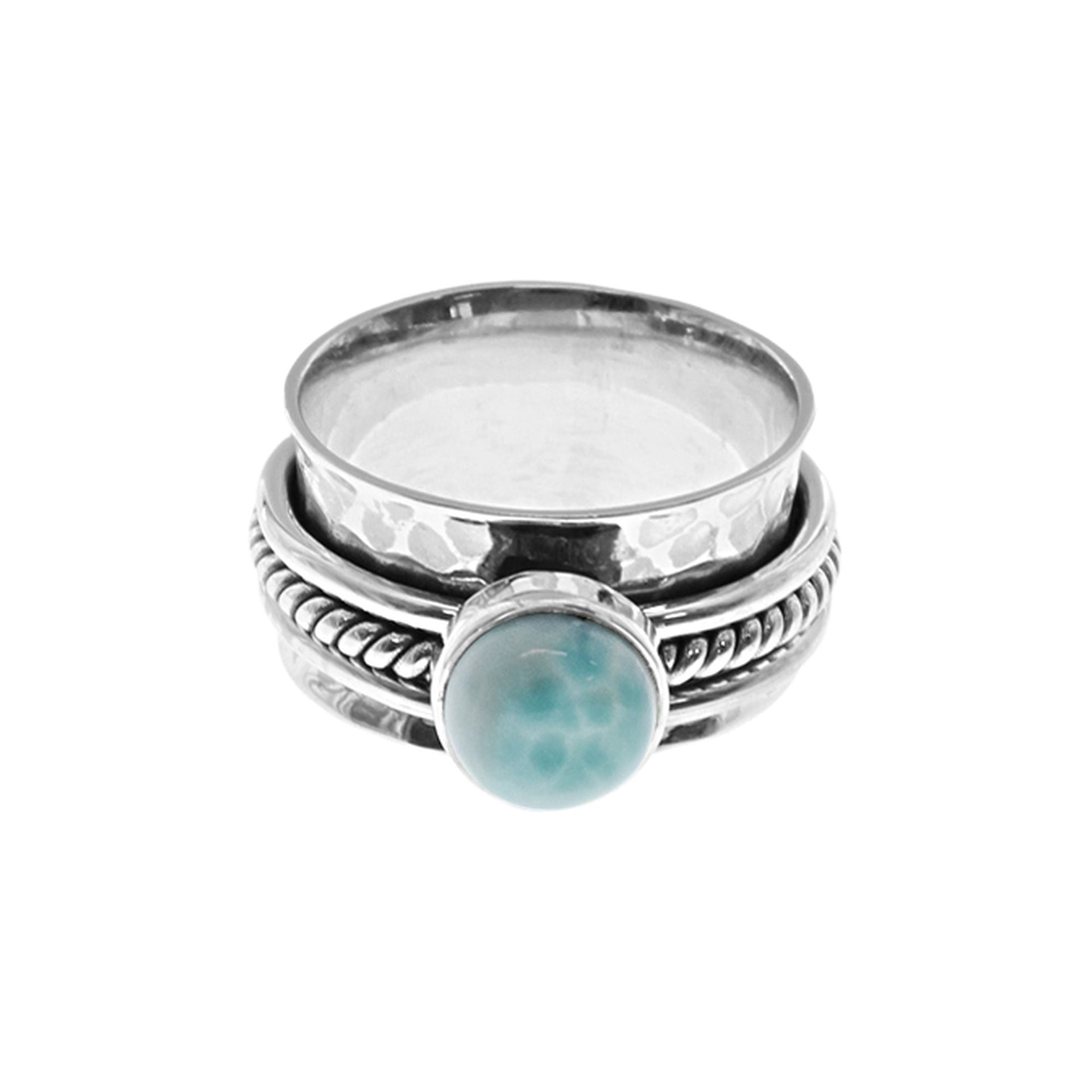 Lexi triple band larimar spinning ring