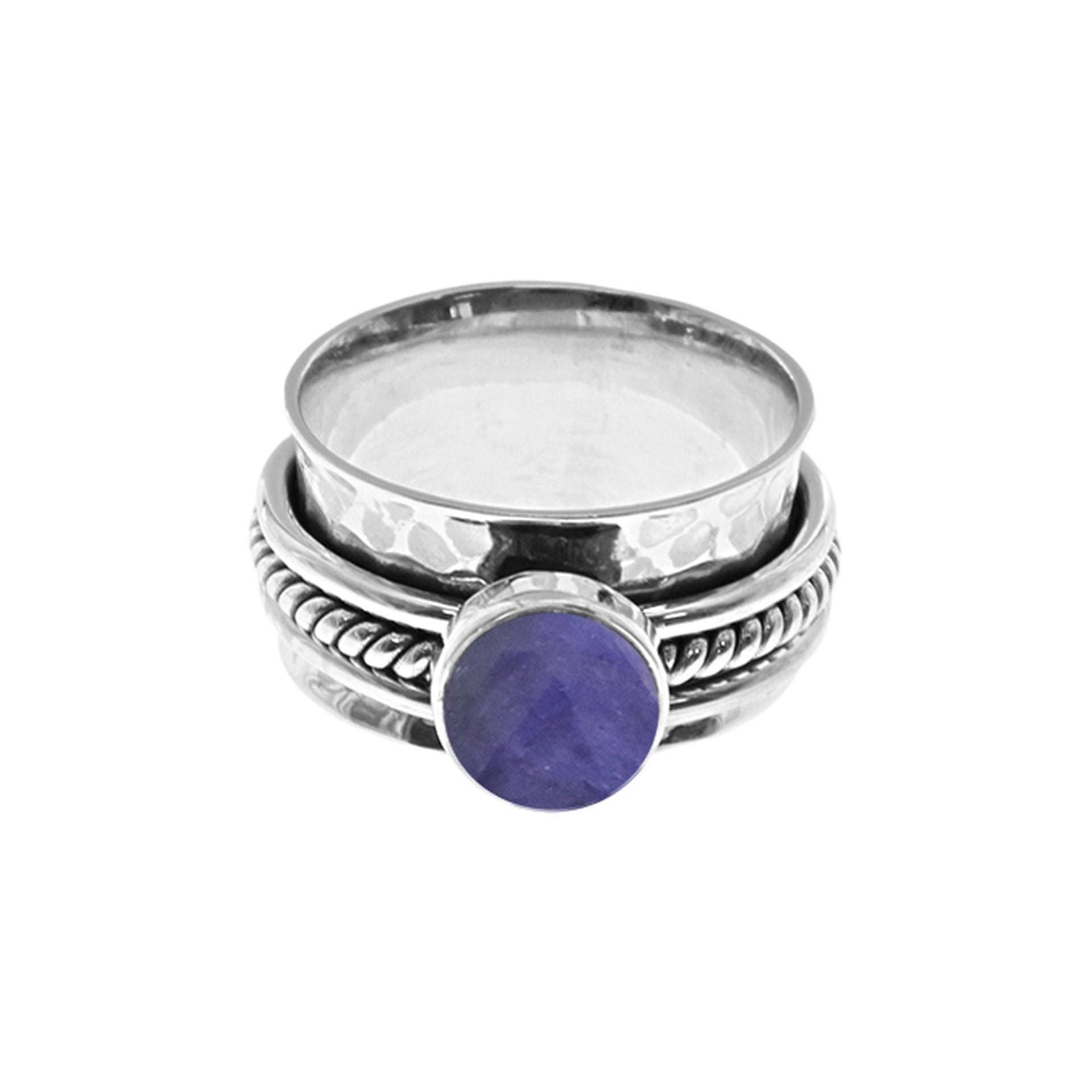 Lexi triple band sapphire quartz spinning ring