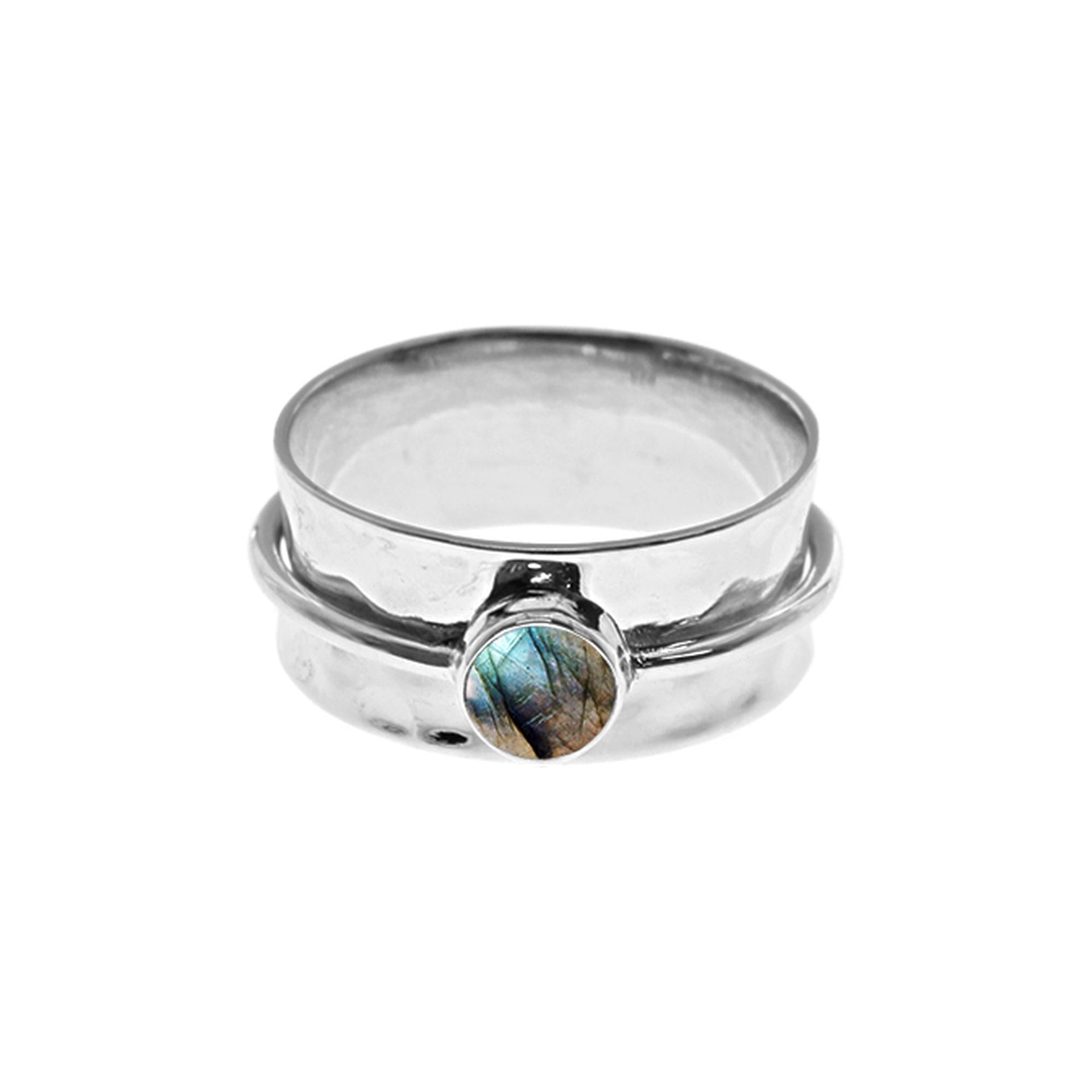Lexi single band labradorite spinning ring