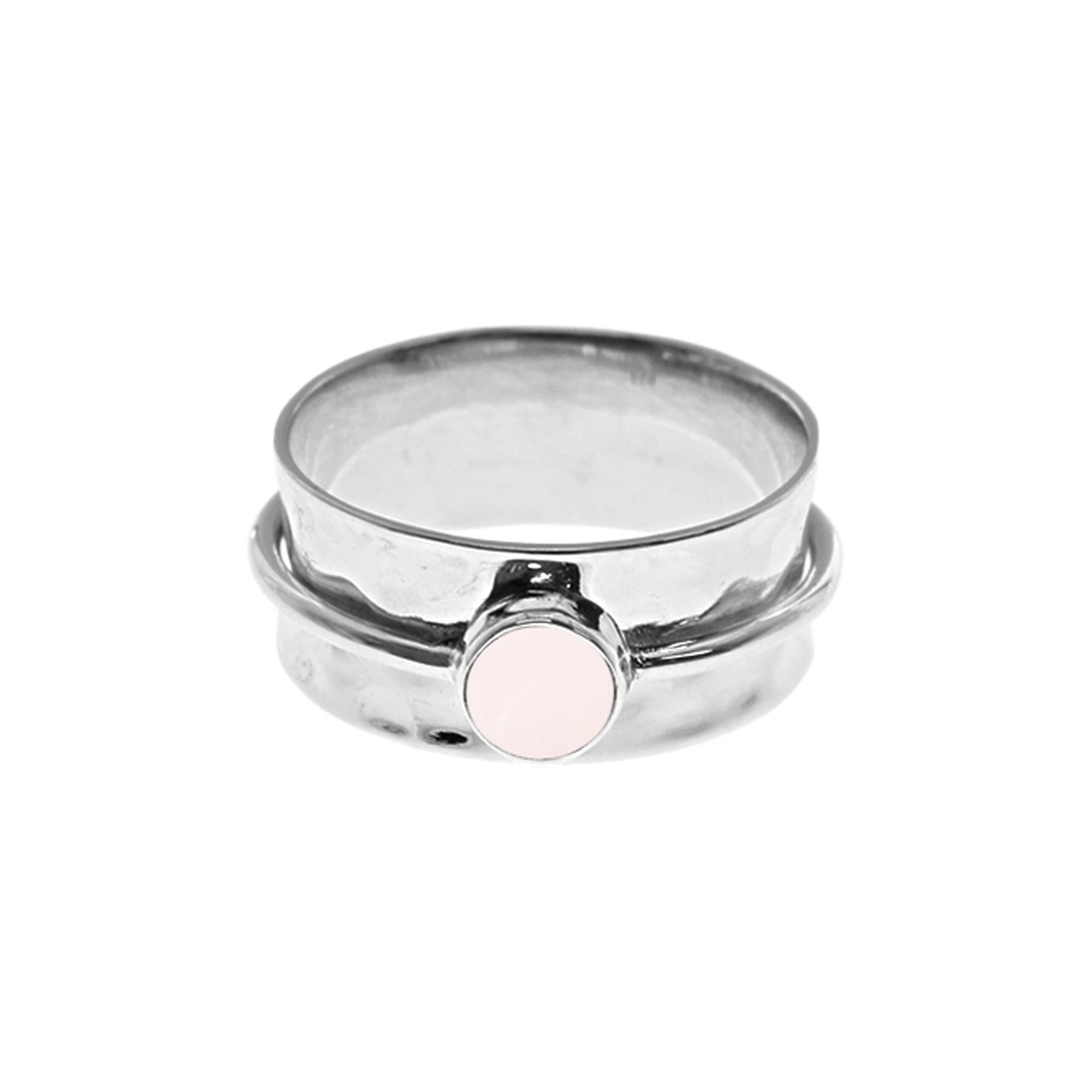 Lexi single band rose quartz spinning ring